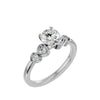 Lab Grown Round Cut Diamond In White Gold Three Stone Ring