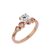 Lab Grown Round Cut Diamond Three Stone Ring In Rose Gold