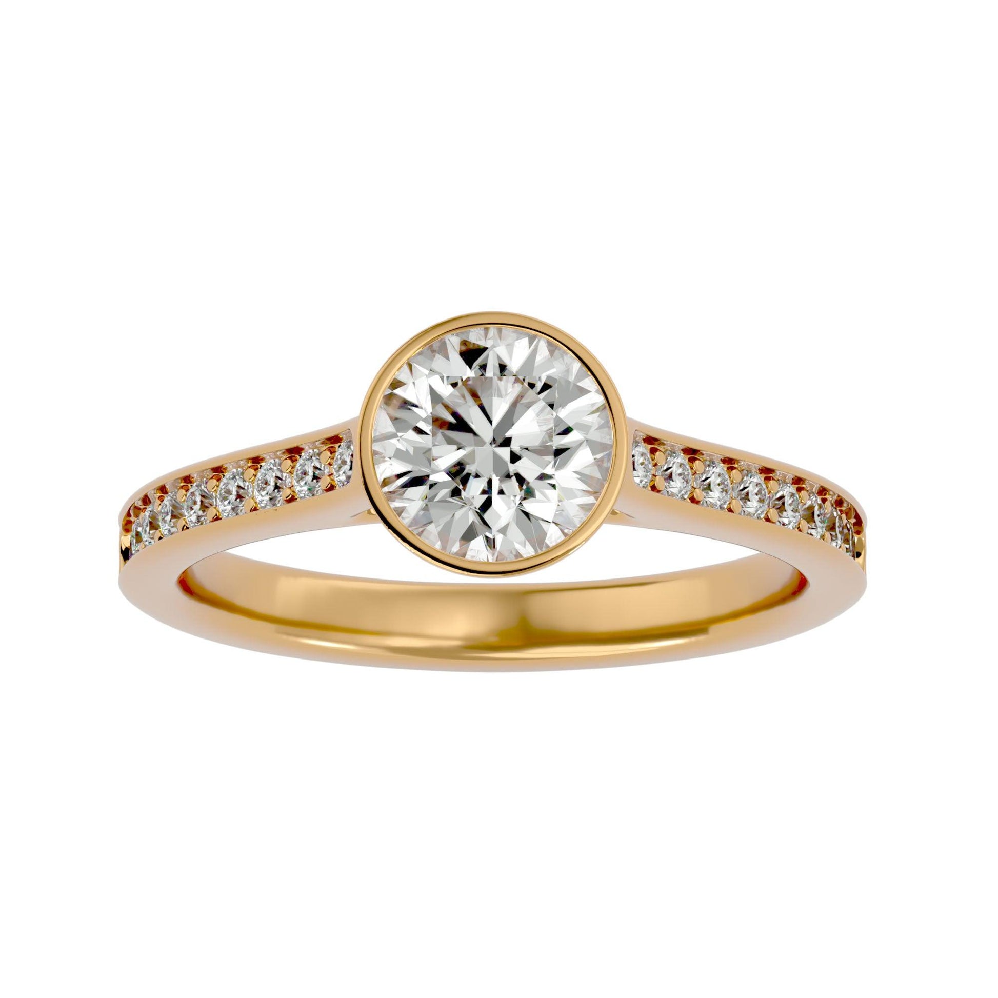 Lab Grown Round Diamond Solitaire Ring In Yellow Gold