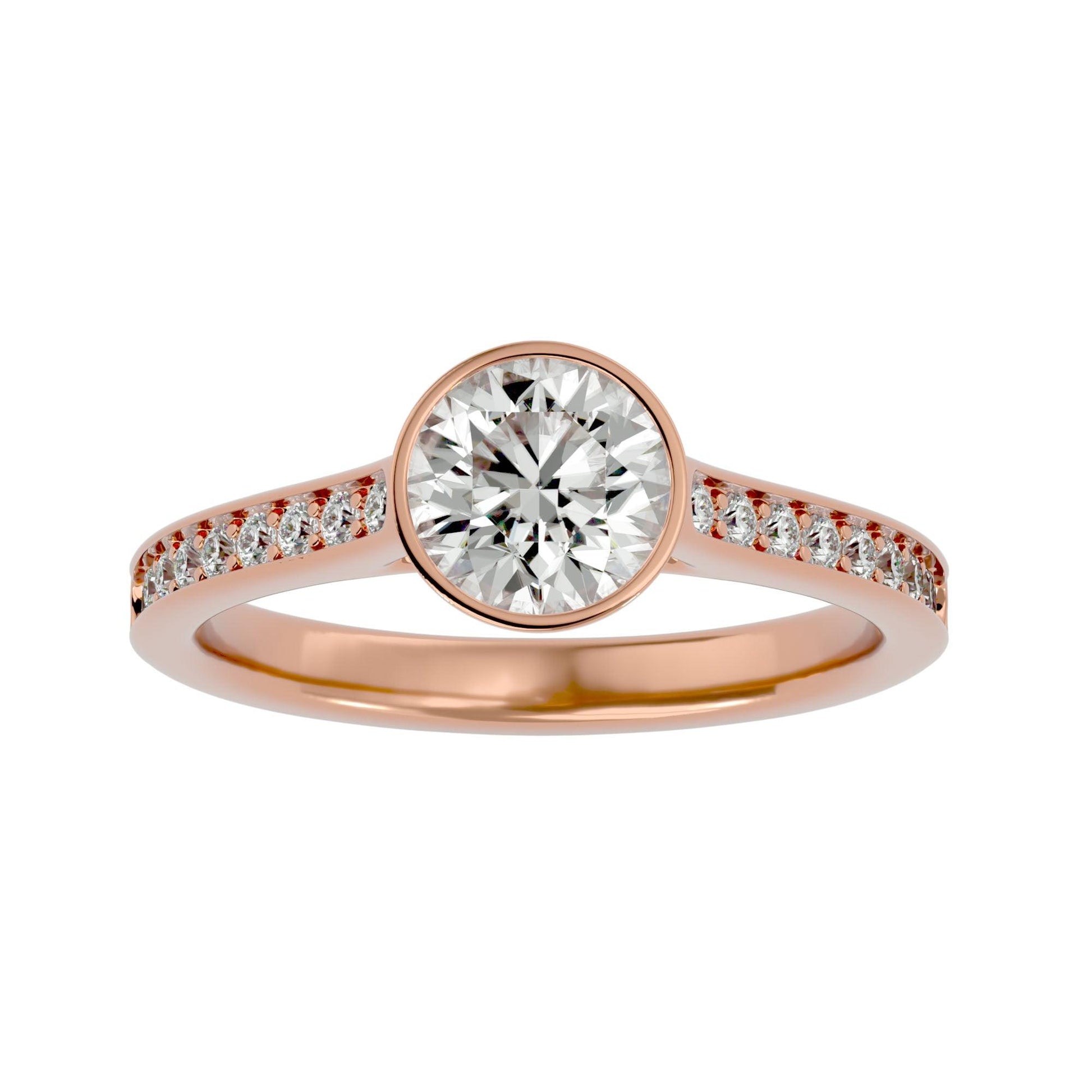 Lab Grown Round Diamond Solitaire Ring In Rose Gold