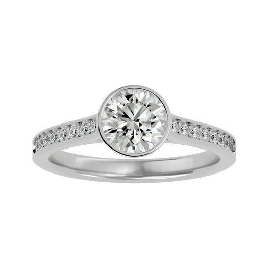 Lab Grown Diamond In White Gold Solitaire Ring