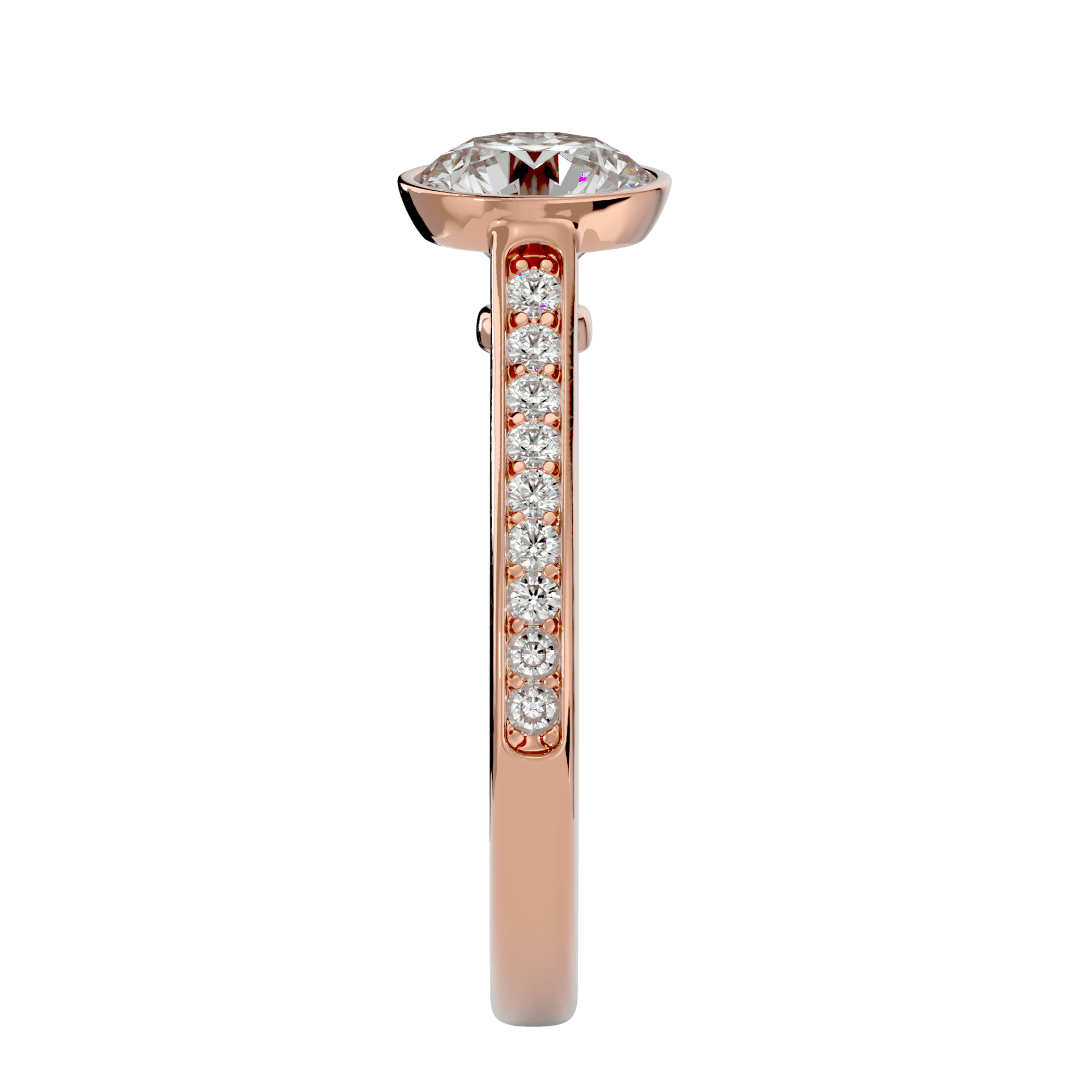 Lab Grown Round Diamond Solitaire Ring In Rose Gold