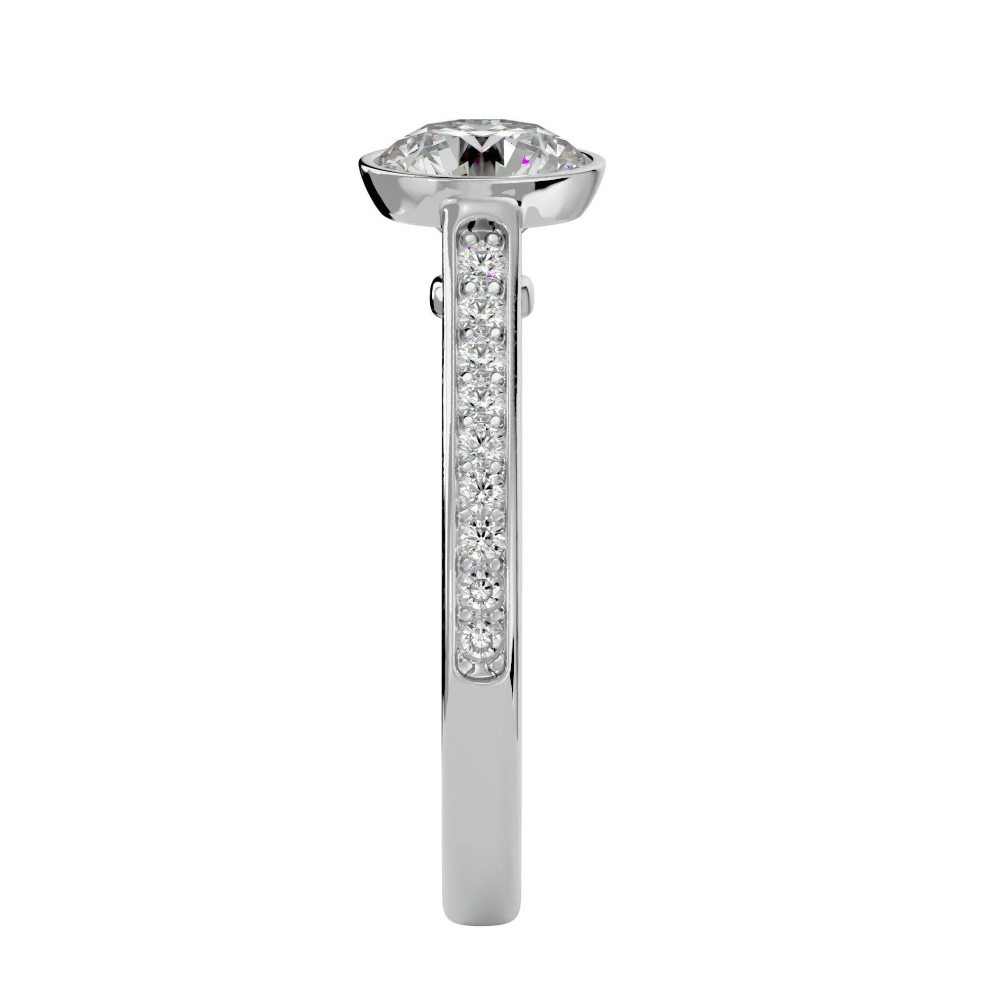 Lab Grown Diamond In White Gold Solitaire Ring