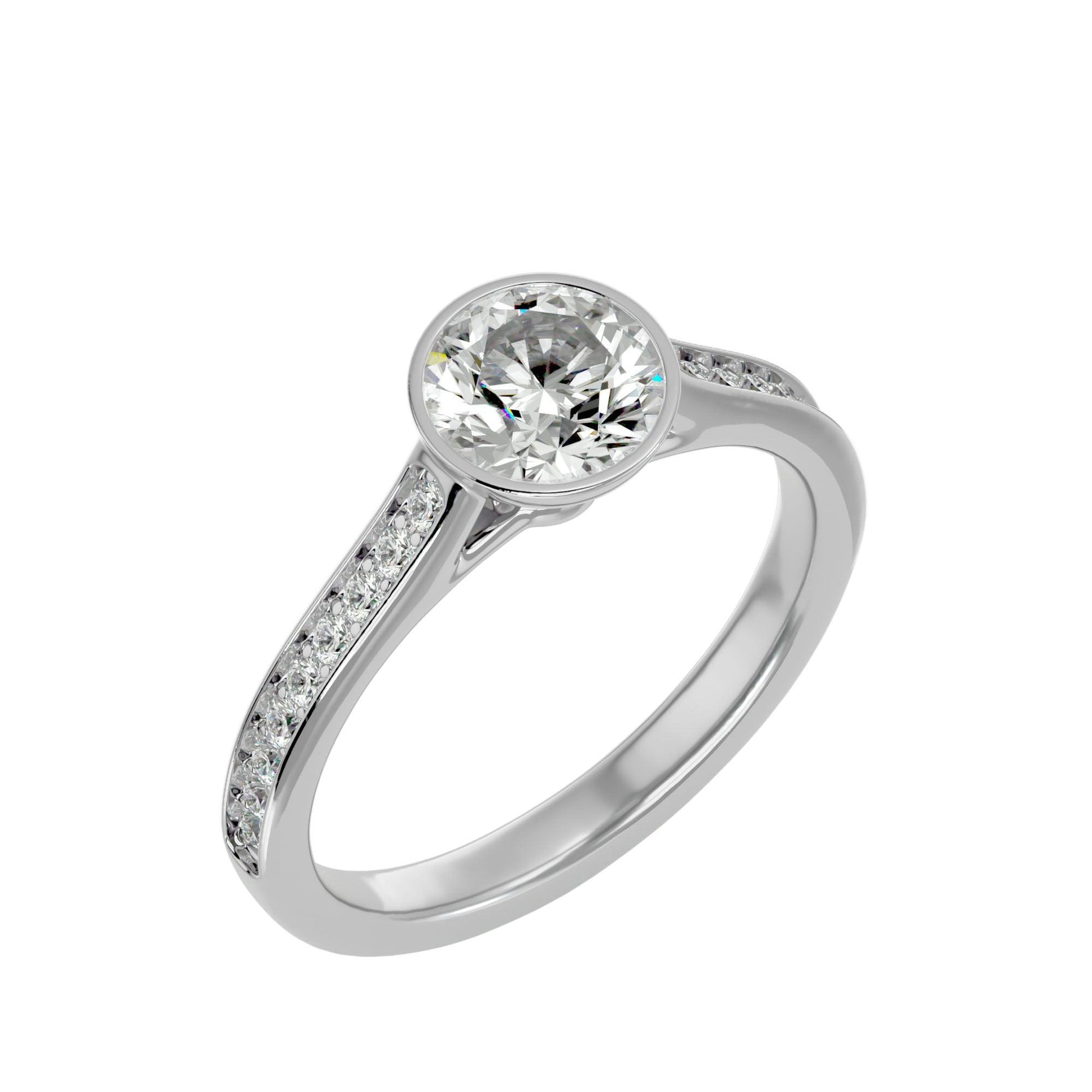 Lab Grown Diamond In White Gold Solitaire Ring