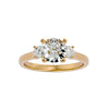 Lab Grown Round Cut Diamond Three Stone Ring In Yellow Gold