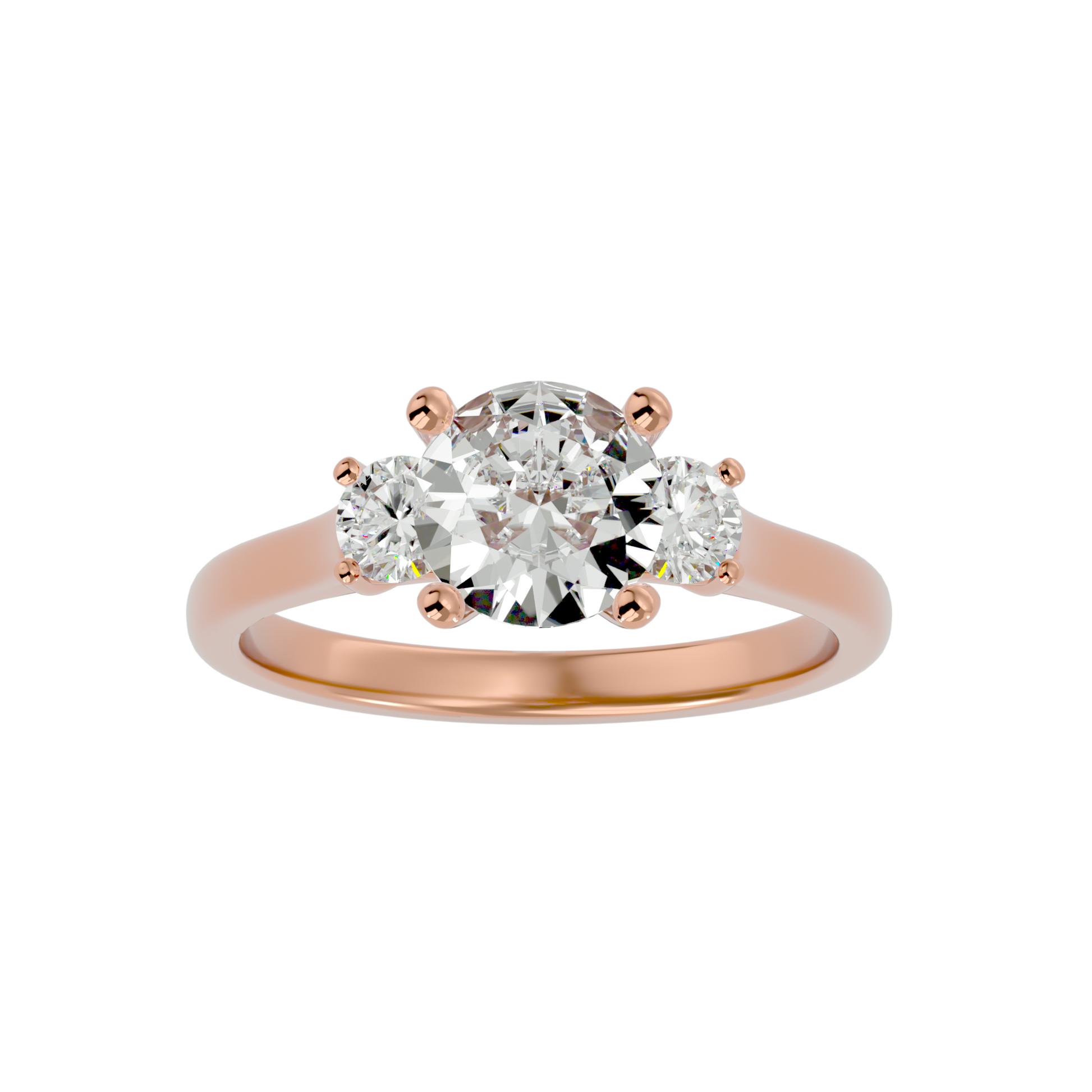 Stunning Lab Grown Round Cut Diamond Three Stone Ring