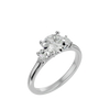 Lab Grown Round Cut Diamond In White Gold Three Stone Ring