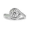 Lab Grown Round Cut Diamond Halo Ring In Platinum