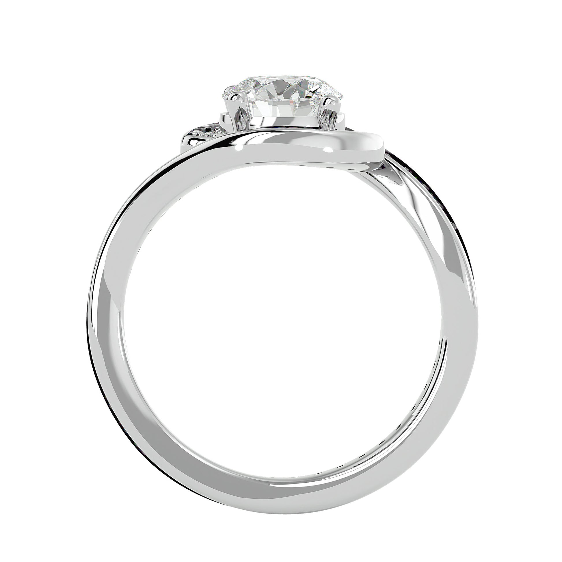 Lab Grown Round Cut Diamond Halo Ring In Platinum