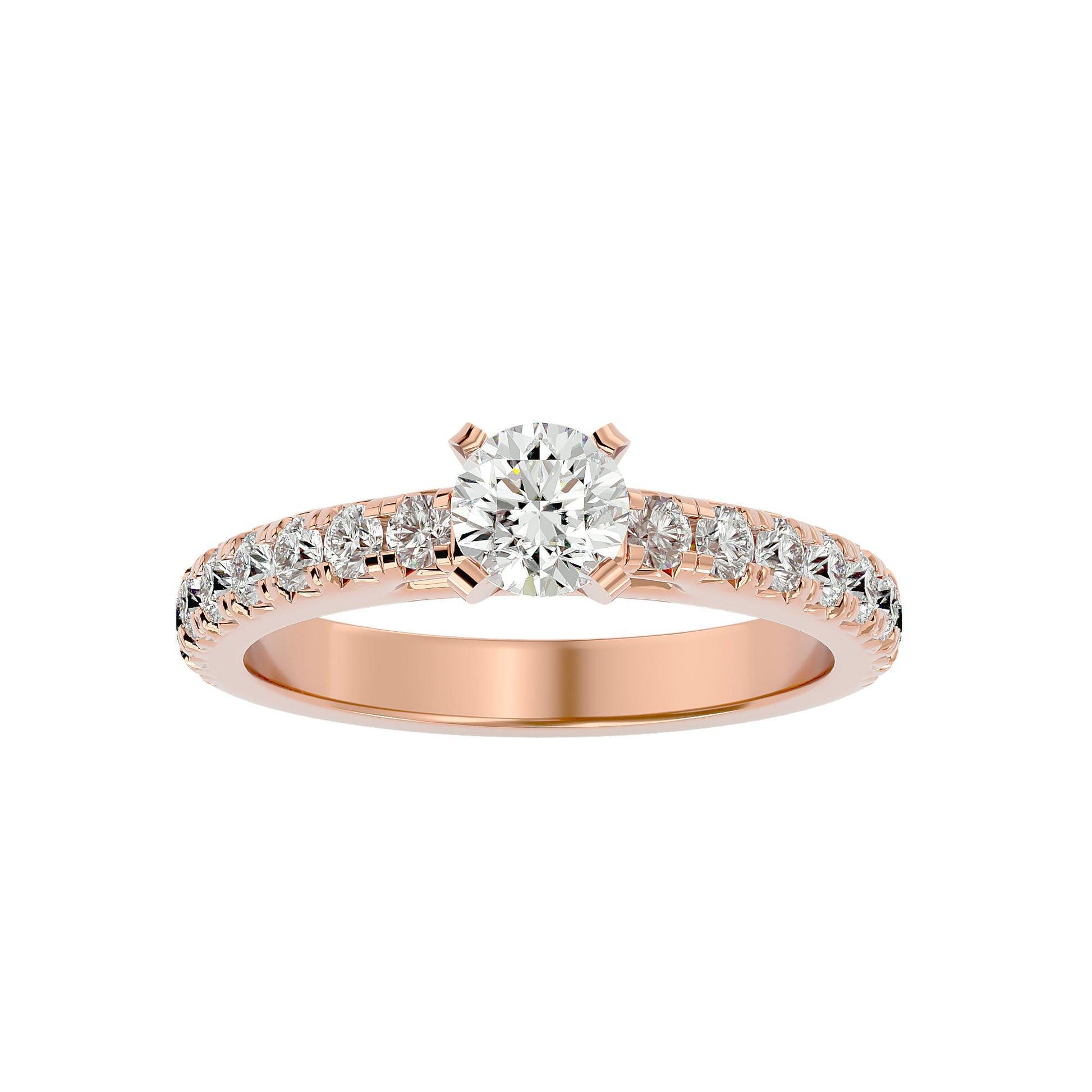 Lab Grown Round Diamond Solitaire Ring In Rose Gold