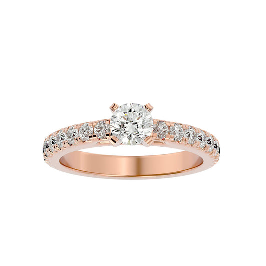 Lab Grown Round Diamond Solitaire Ring In Rose Gold