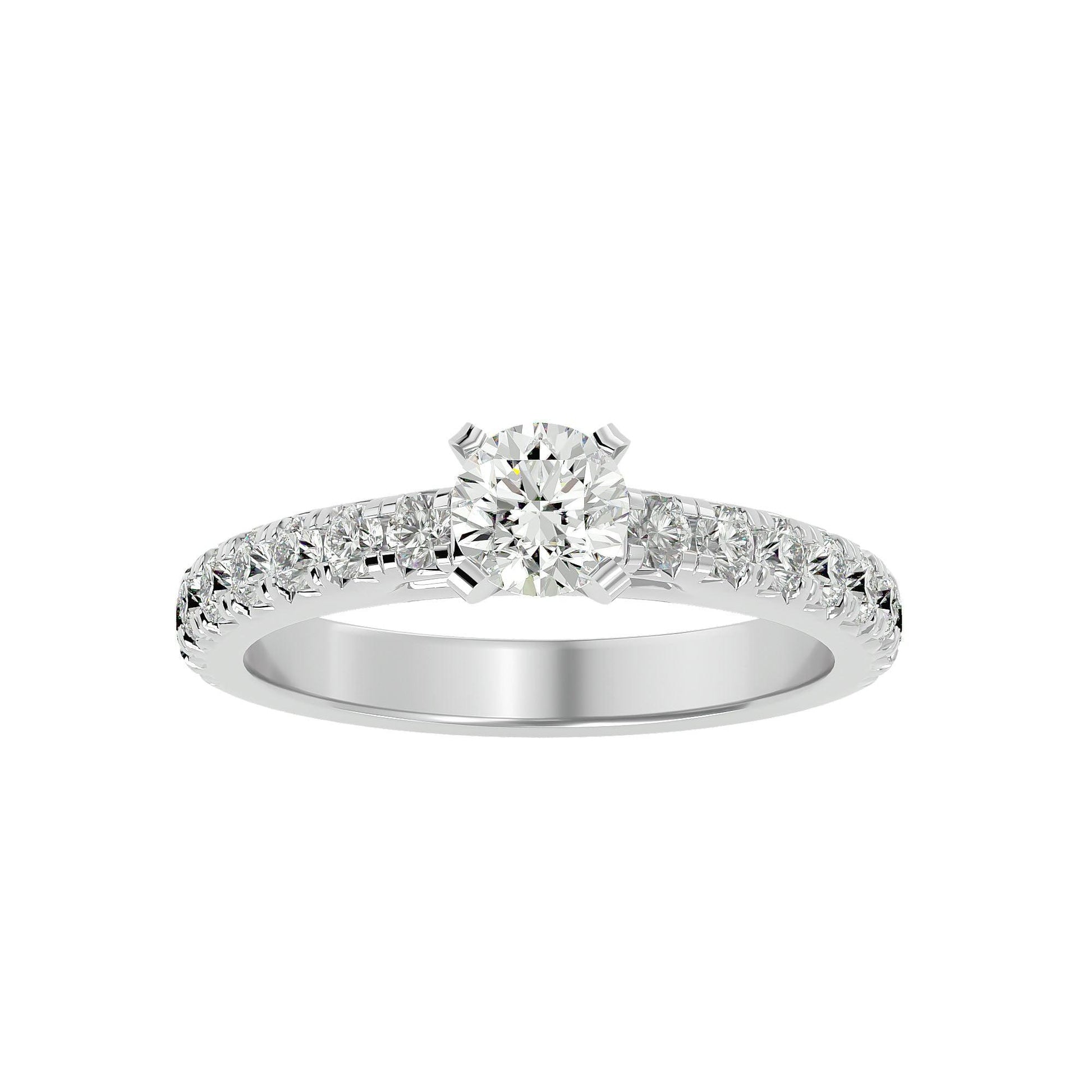 Lab Grown Diamond In White Gold Solitaire Ring