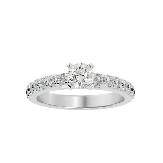 Lab Grown Diamond In White Gold Solitaire Ring