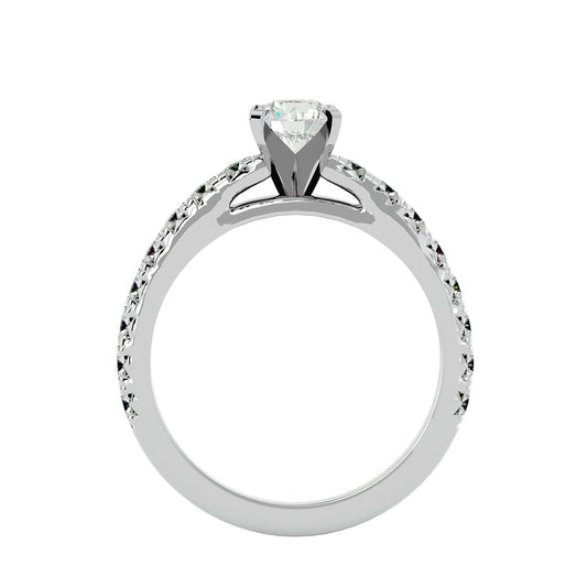 Lab Grown Diamond In White Gold Solitaire Ring