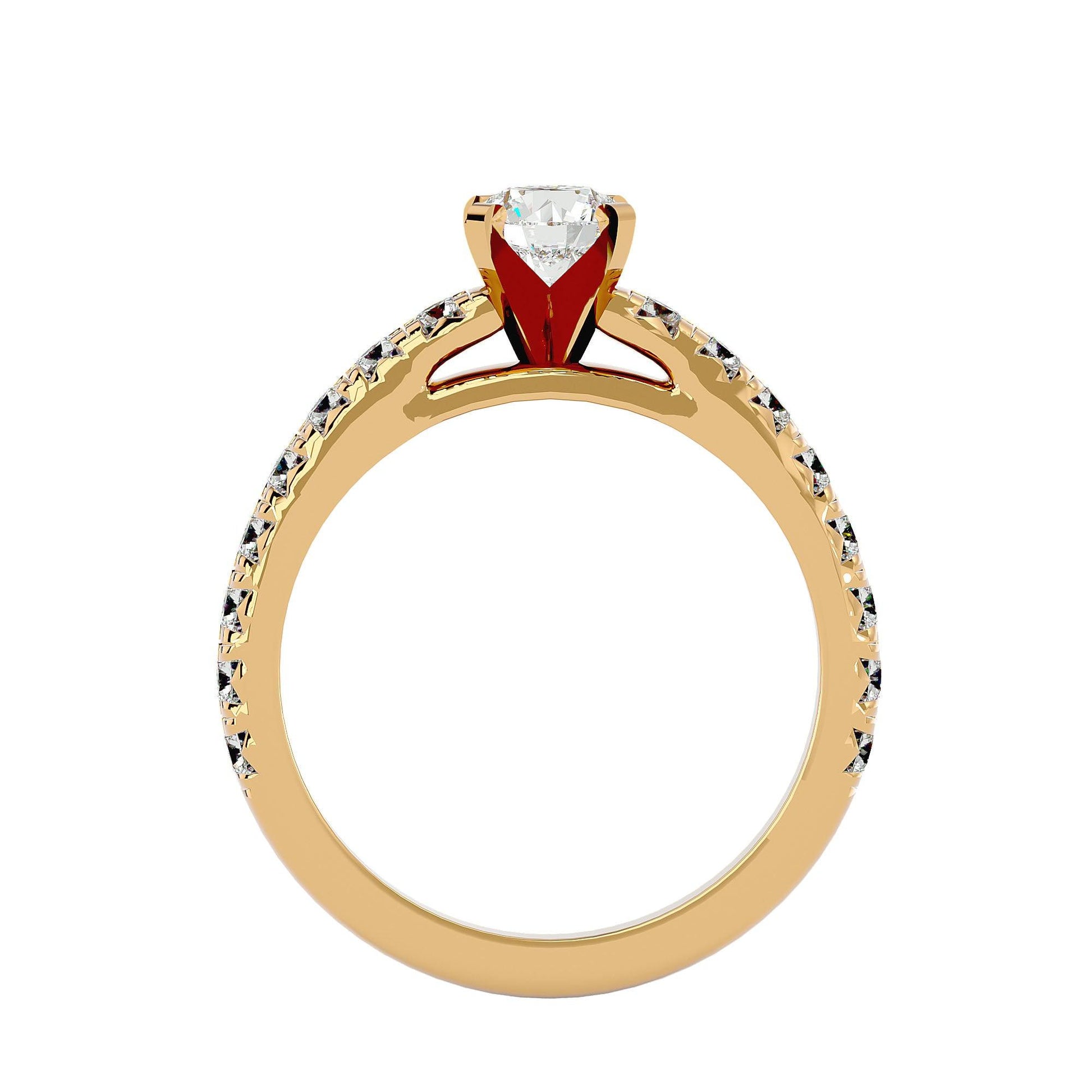 Lab Grown Round Diamond Solitaire Ring In Yellow Gold