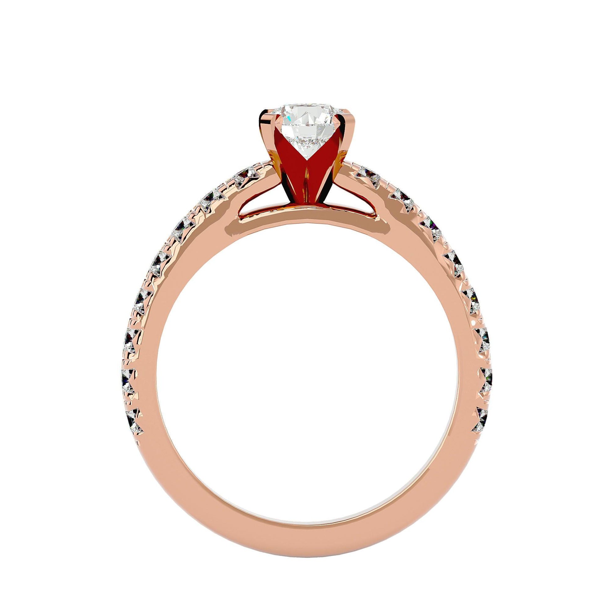 Lab Grown Round Diamond Solitaire Ring In Rose Gold