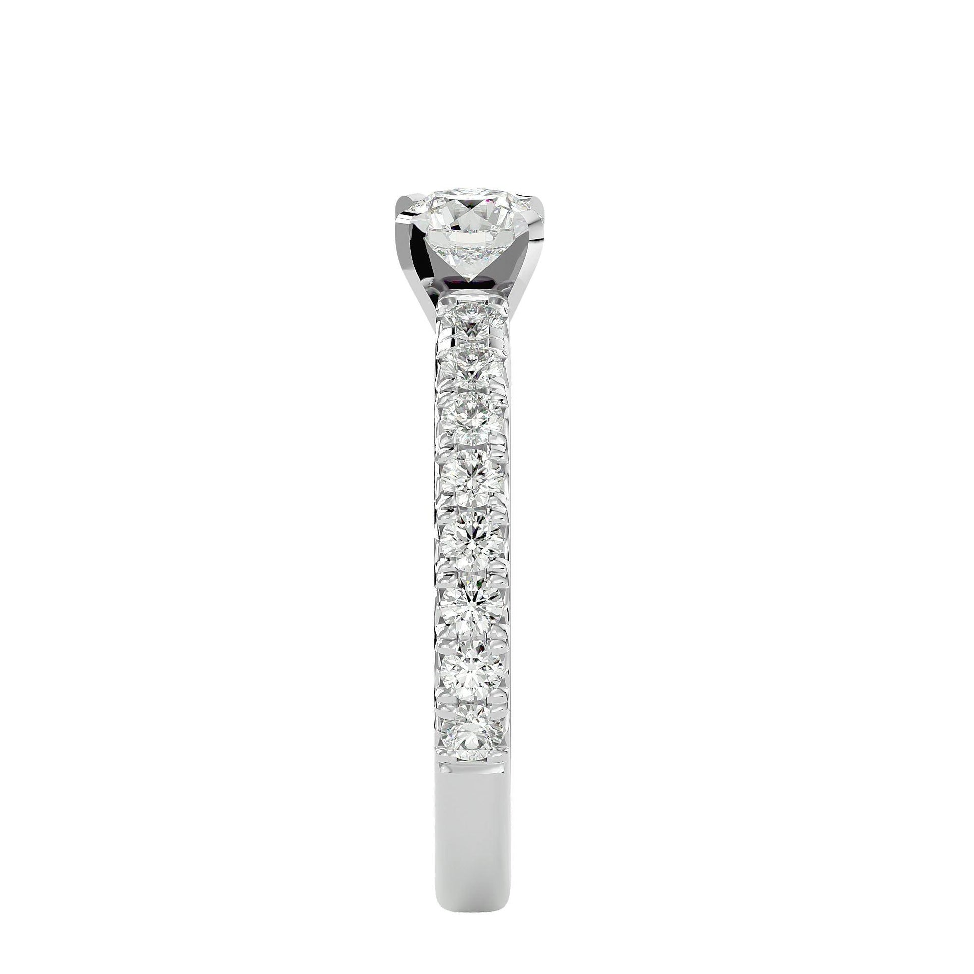 Lab Grown Diamond In White Gold Solitaire Ring