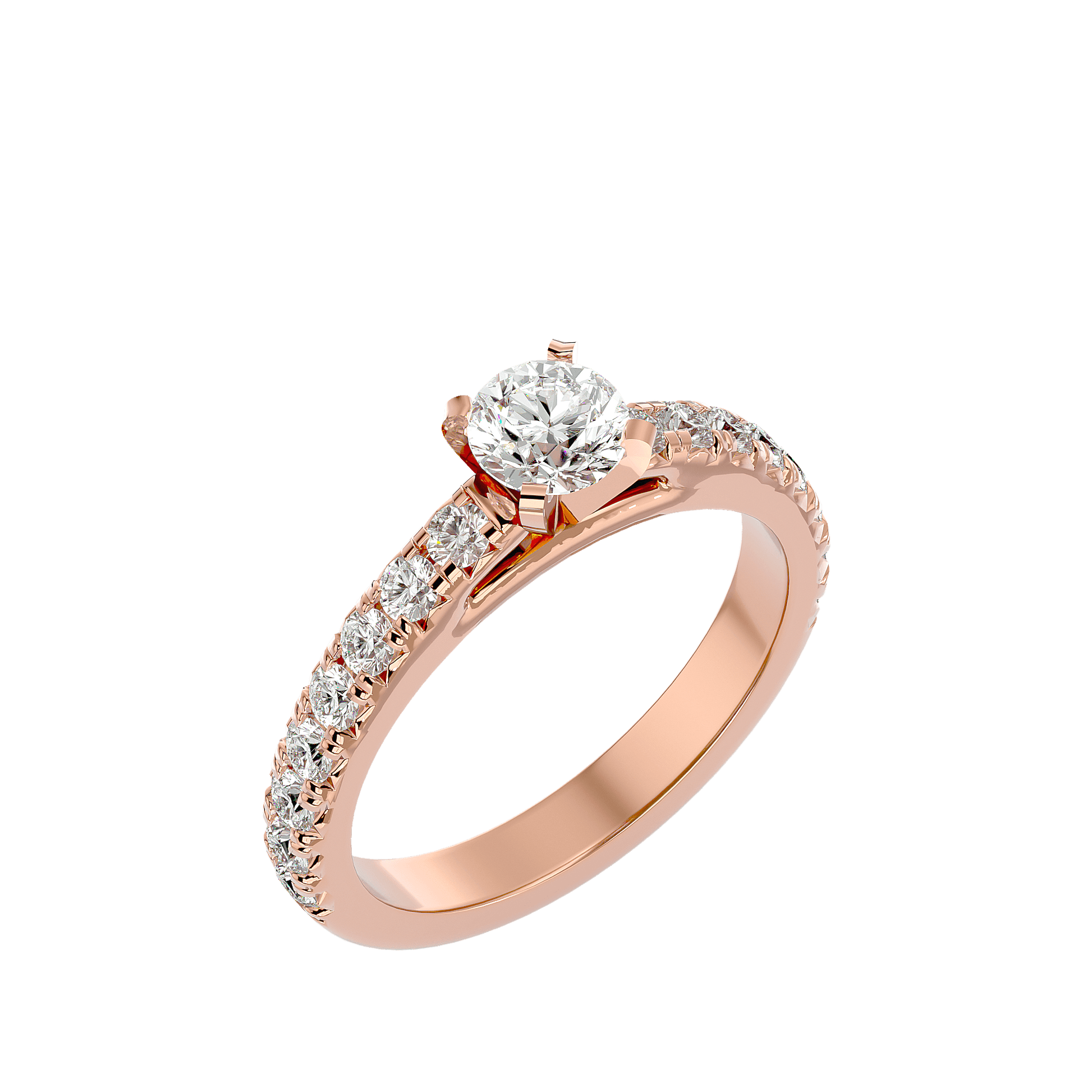 Lab Grown Round Diamond Solitaire Ring In Rose Gold