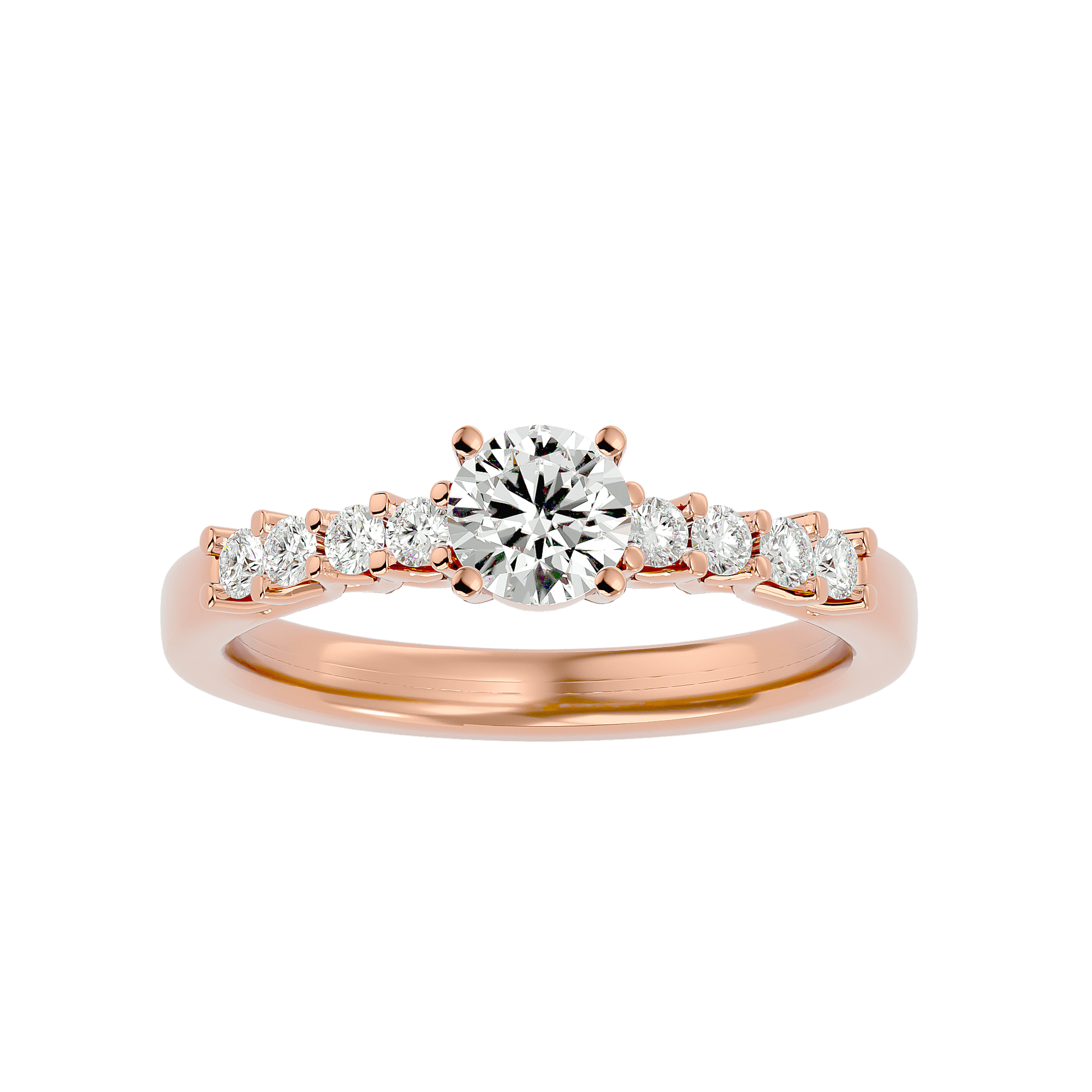 Lab Grown Round Diamond Solitaire Ring In Rose Gold