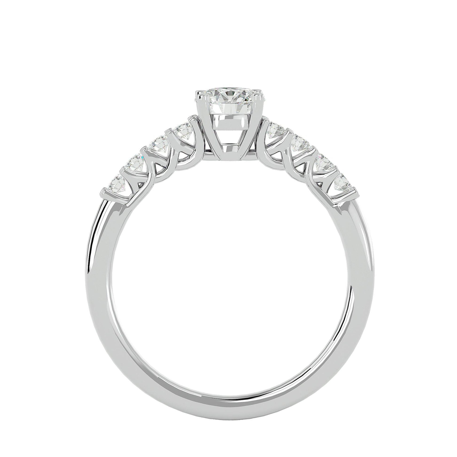 Lab Grown Round Diamond In White Gold Solitaire Ring