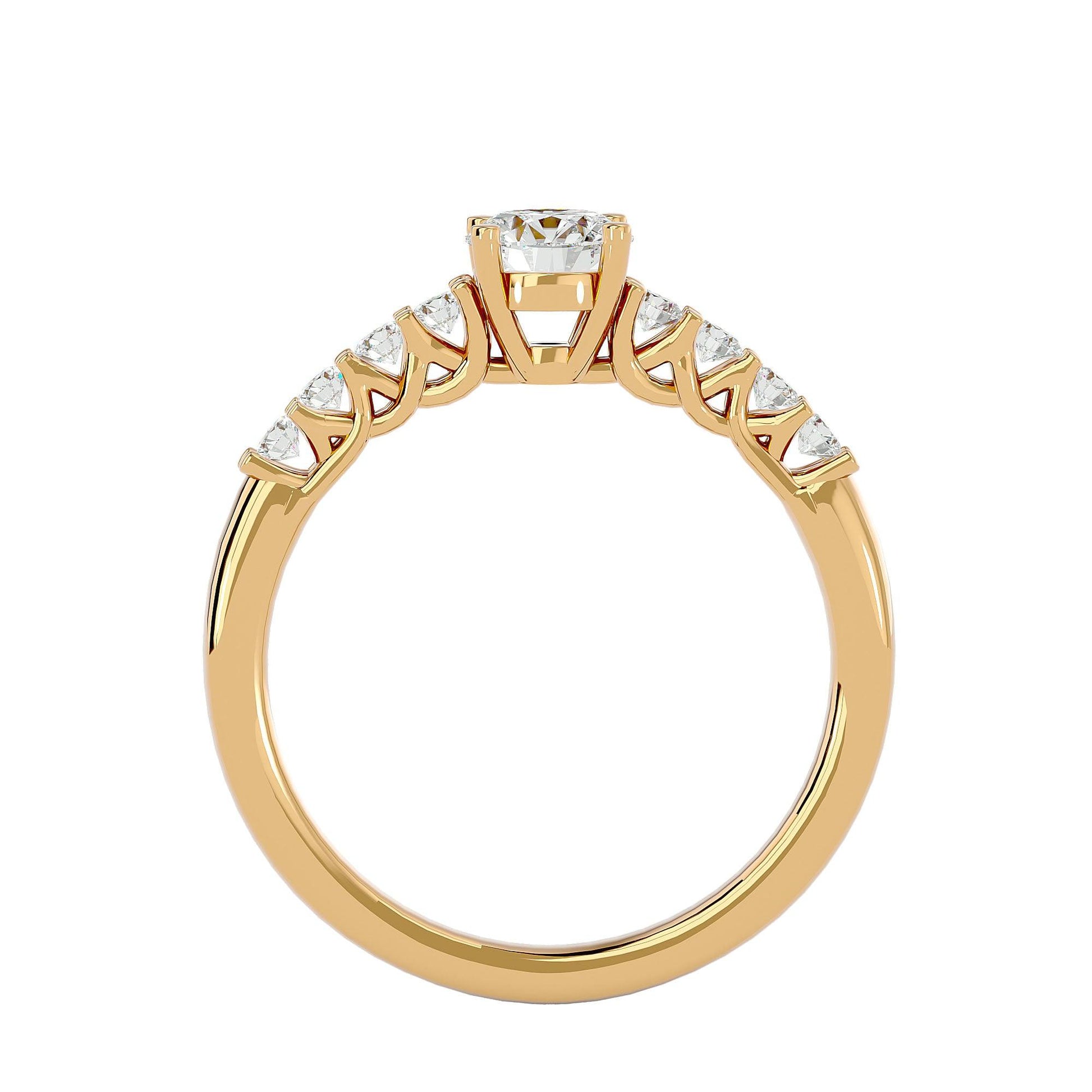 Lab Grown Round Diamond Solitaire Ring In Yellow Gold