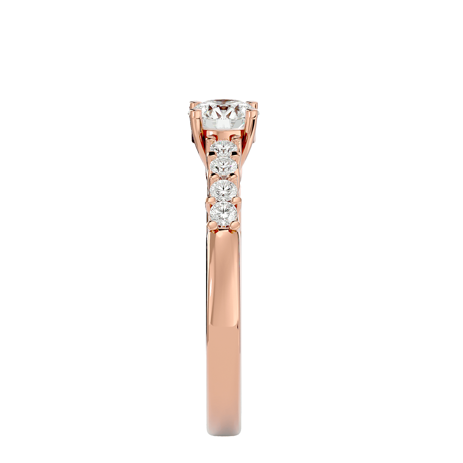 Lab Grown Round Diamond Solitaire Ring In Rose Gold