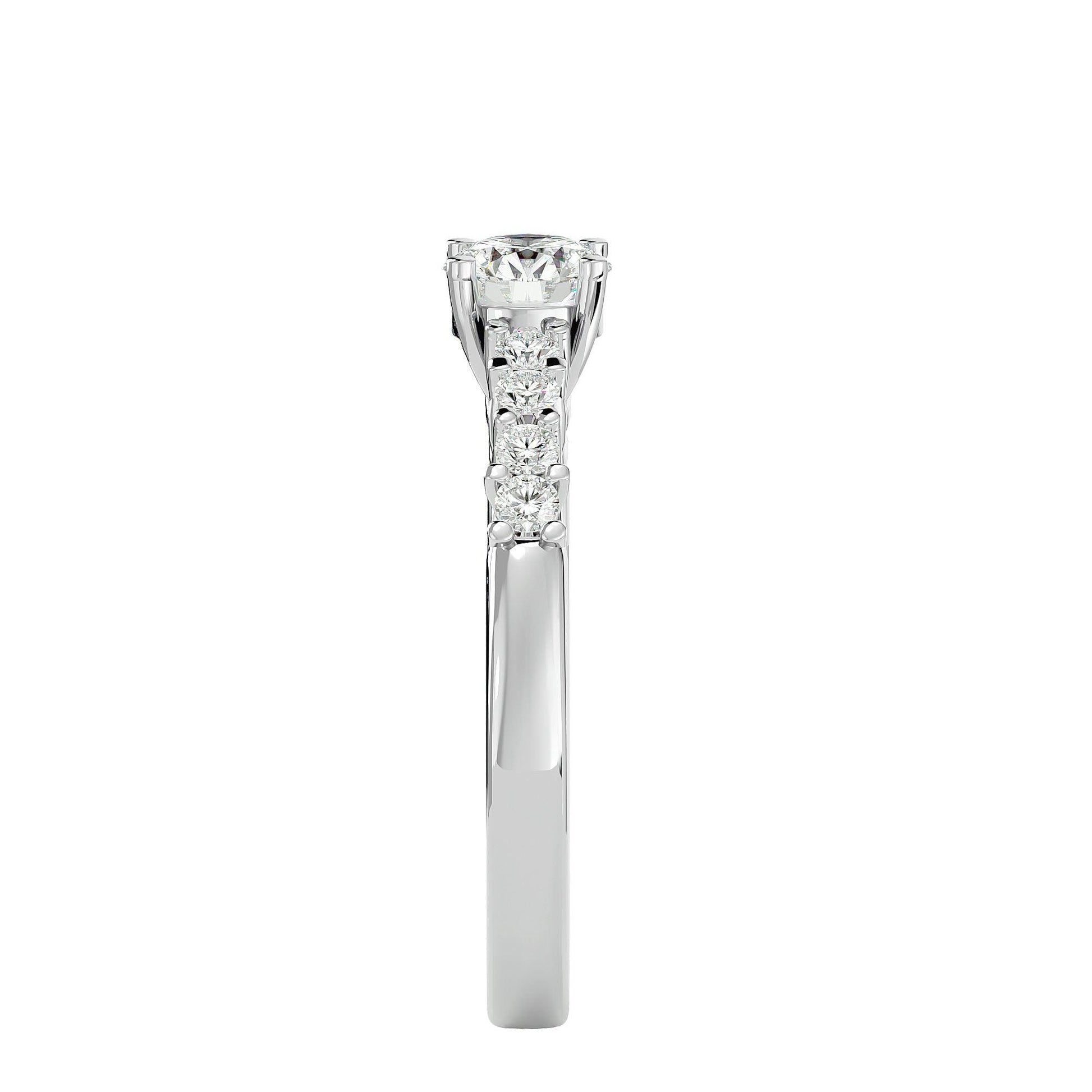 Lab Grown Round Diamond In White Gold Solitaire Ring