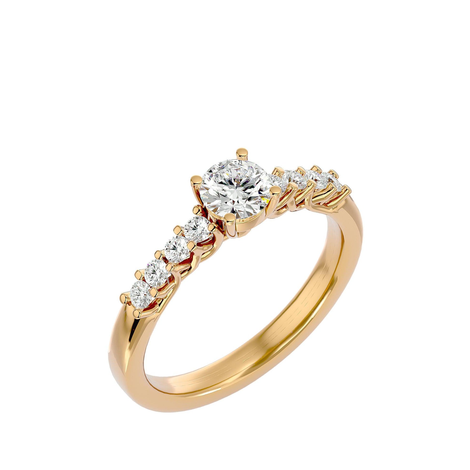 Lab Grown Round Diamond Solitaire Ring In Yellow Gold