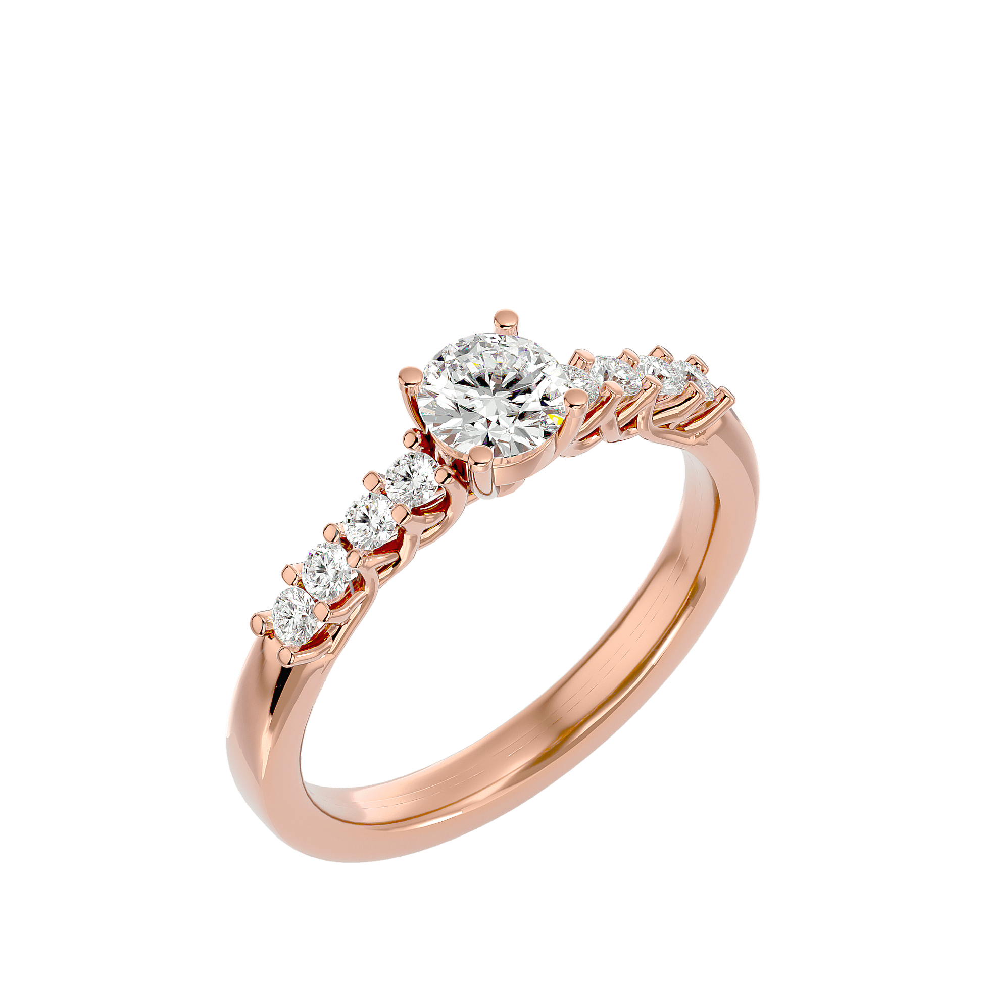 Lab Grown Round Diamond Solitaire Ring In Rose Gold