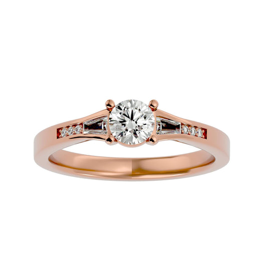 Lab Grown Round Diamond Solitaire Ring In Rose Gold