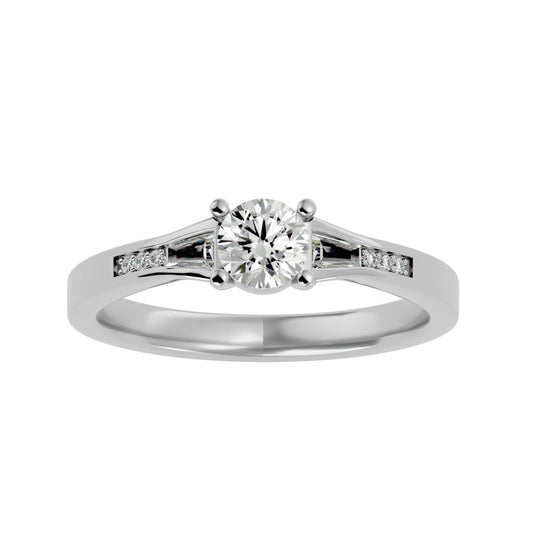 Lab Grown Diamond In White Gold Solitaire Ring