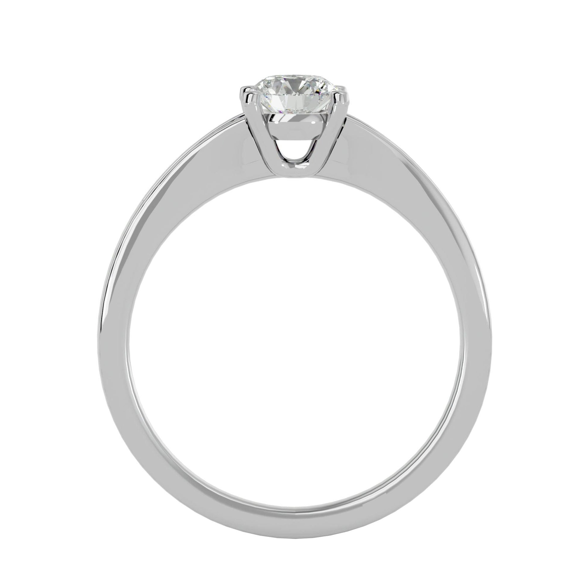 Lab Grown Diamond In White Gold Solitaire Ring