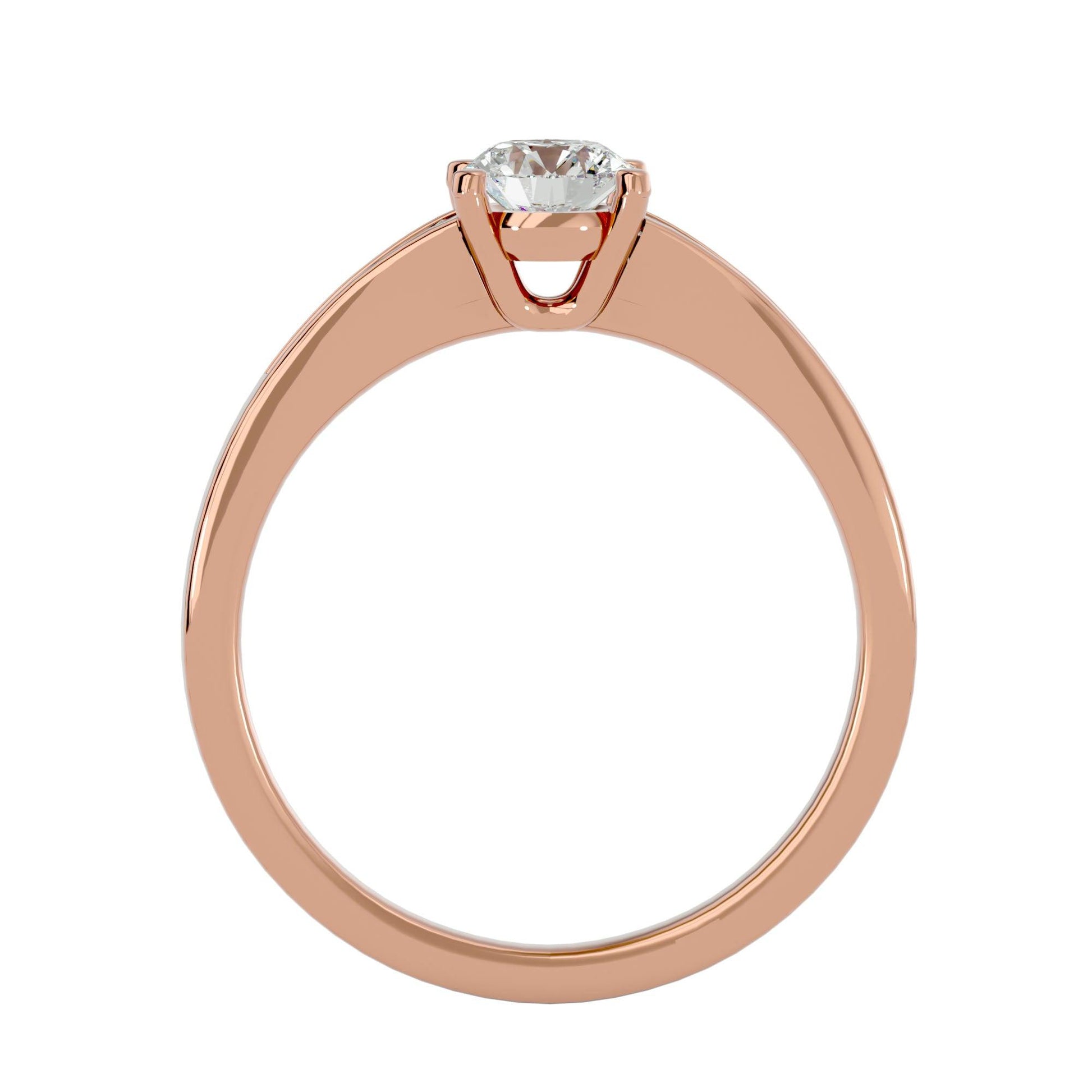 Lab Grown Round Diamond Solitaire Ring In Rose Gold