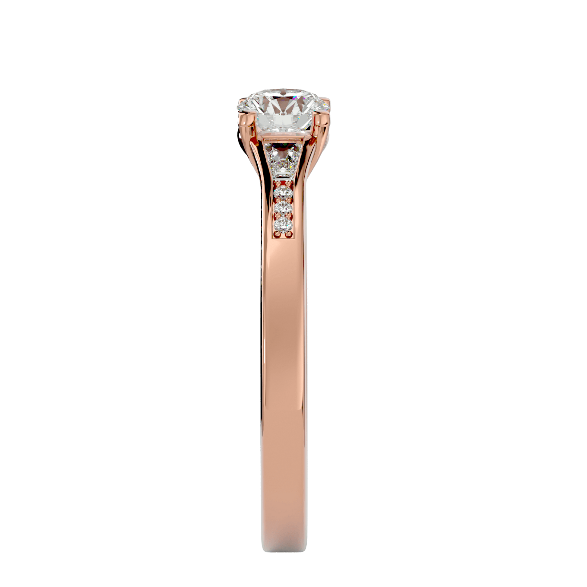 Lab Grown Round Diamond Solitaire Ring In Rose Gold