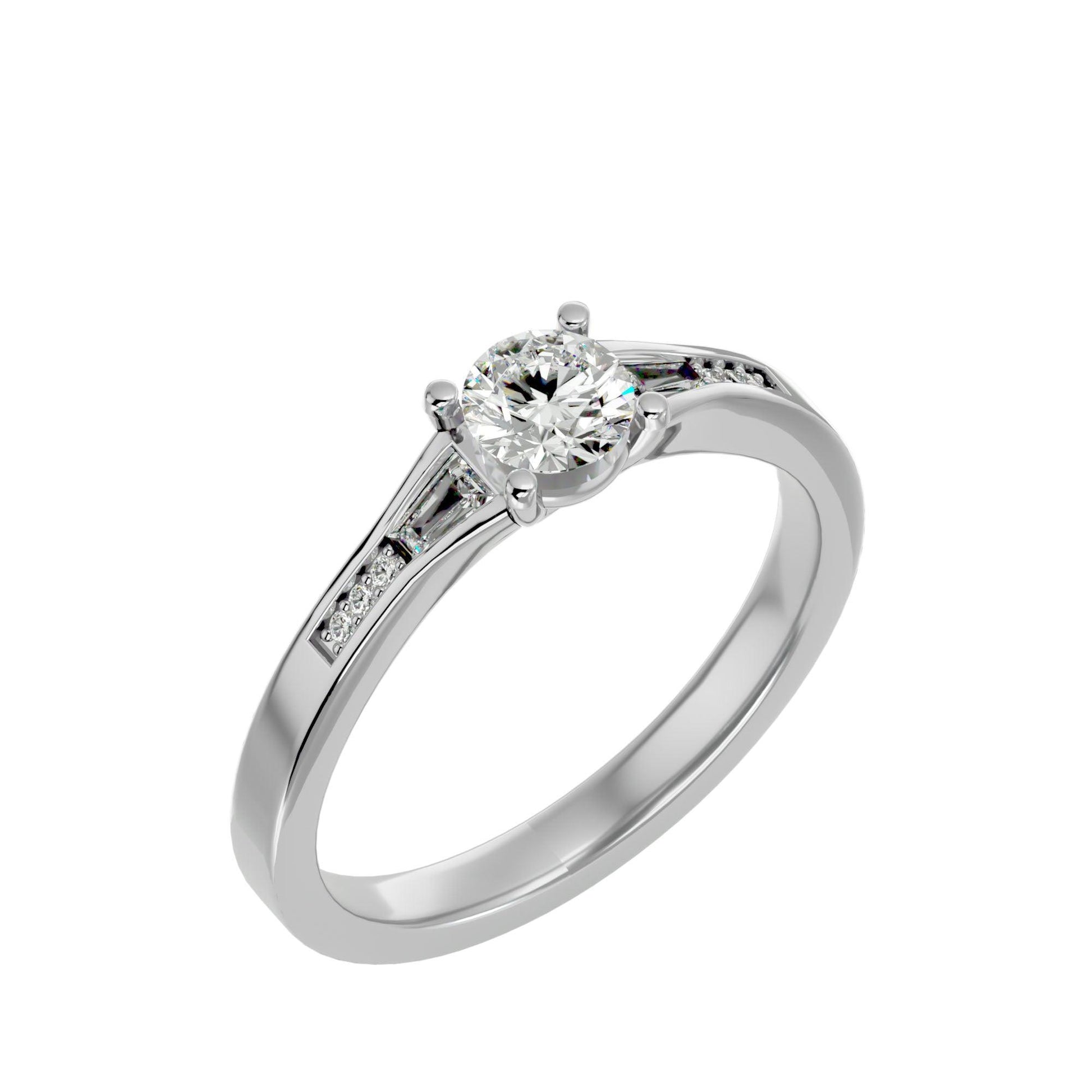 Lab Grown Diamond In White Gold Solitaire Ring