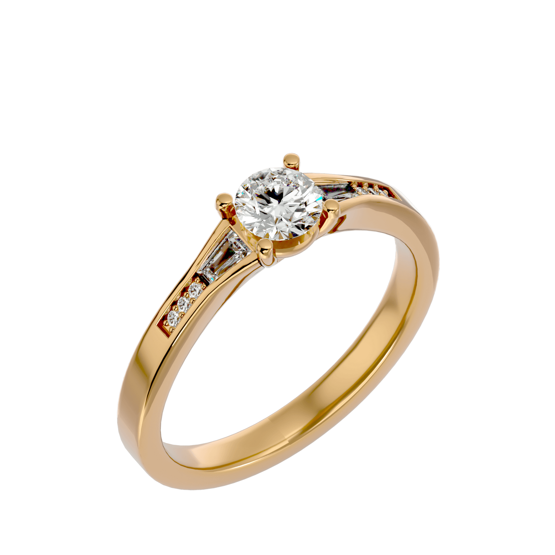 Lab Grown Round Diamond Solitaire Ring In Yellow Gold