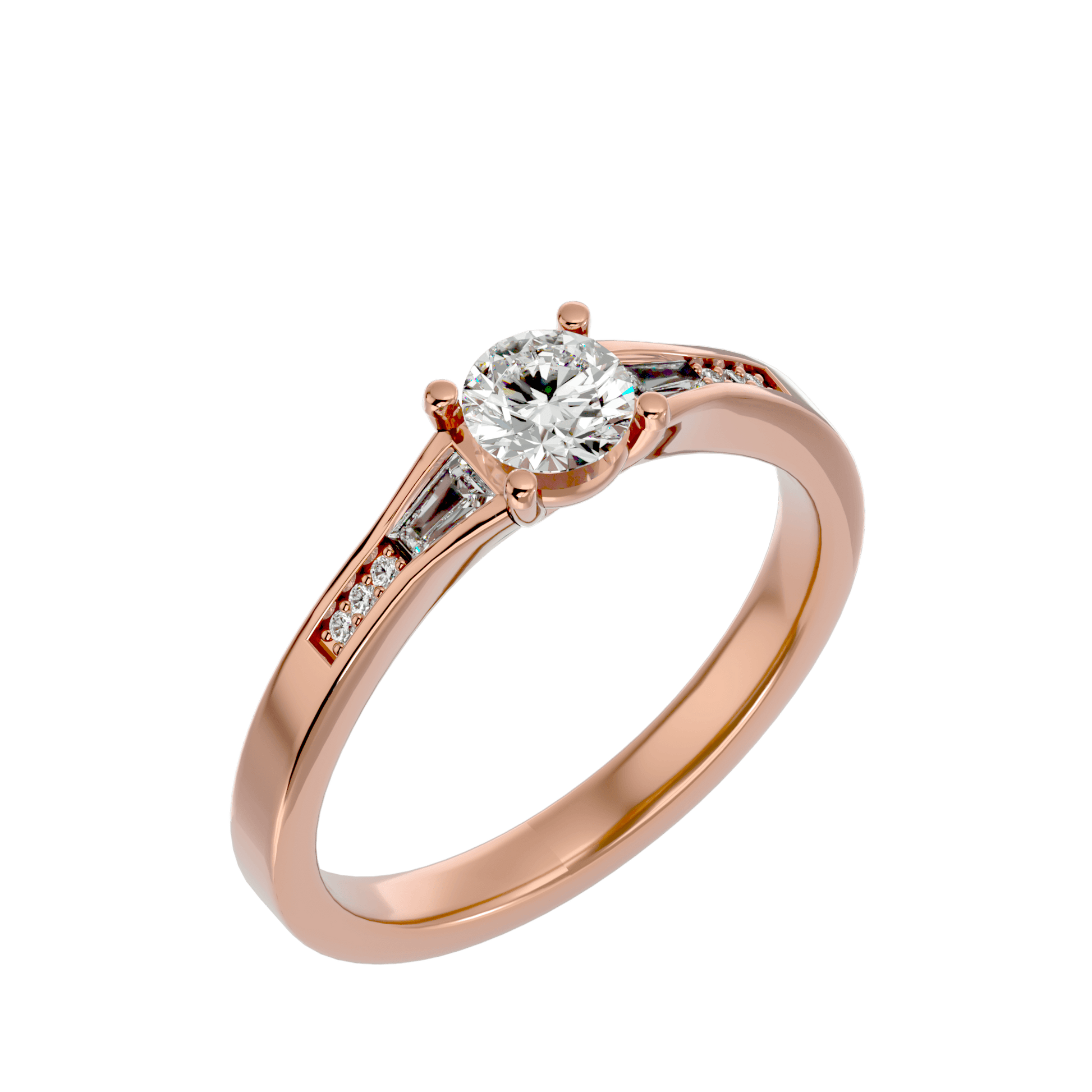 Lab Grown Round Diamond Solitaire Ring In Rose Gold