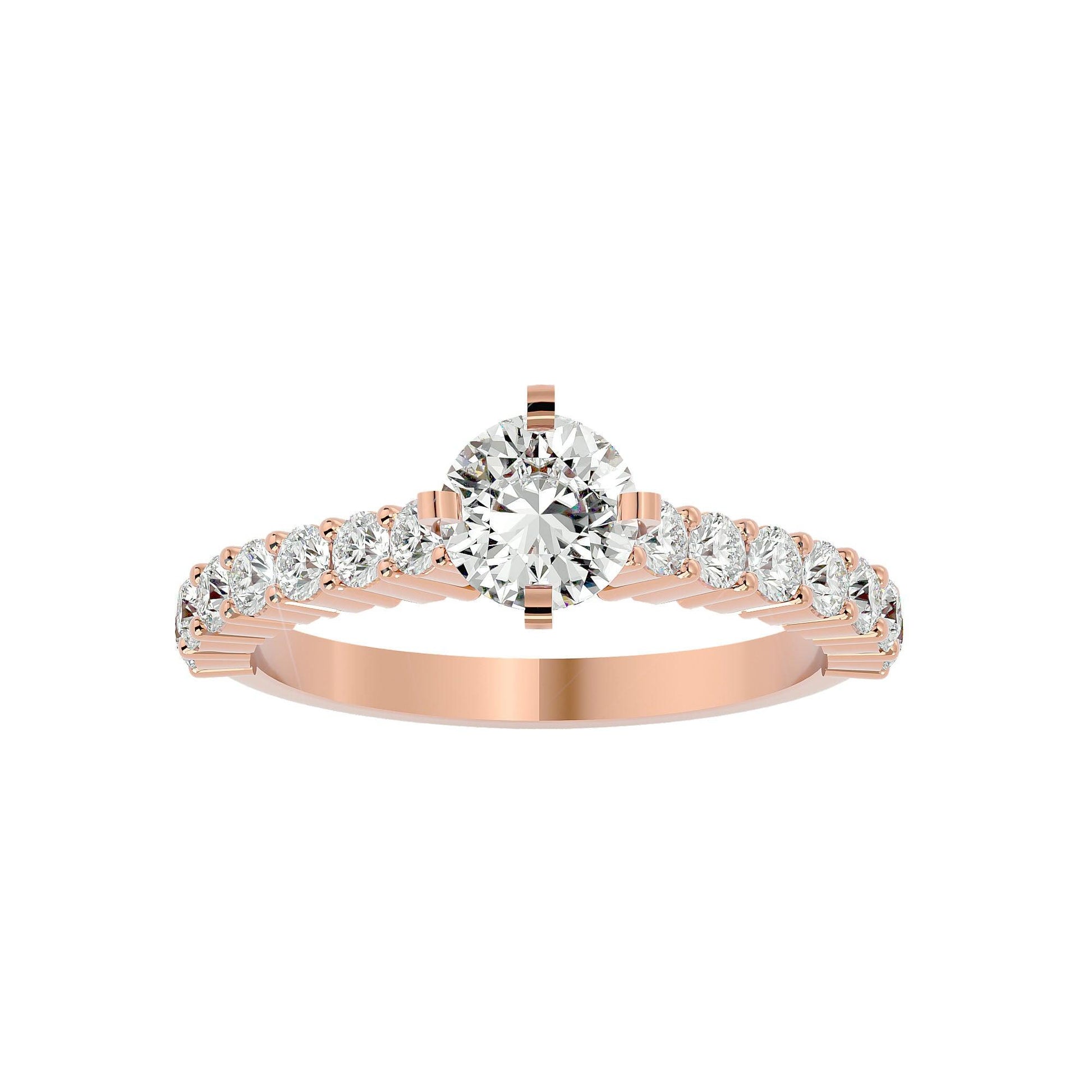 Lab Grown Round Diamond Solitaire Ring In Rose Gold