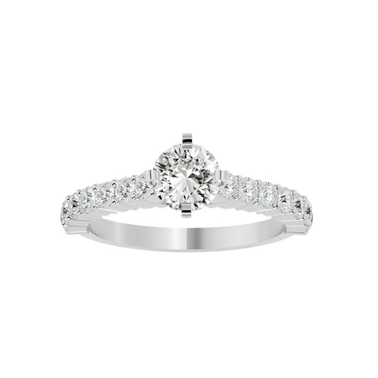 Lab Grown Diamond In White Gold Solitaire Ring