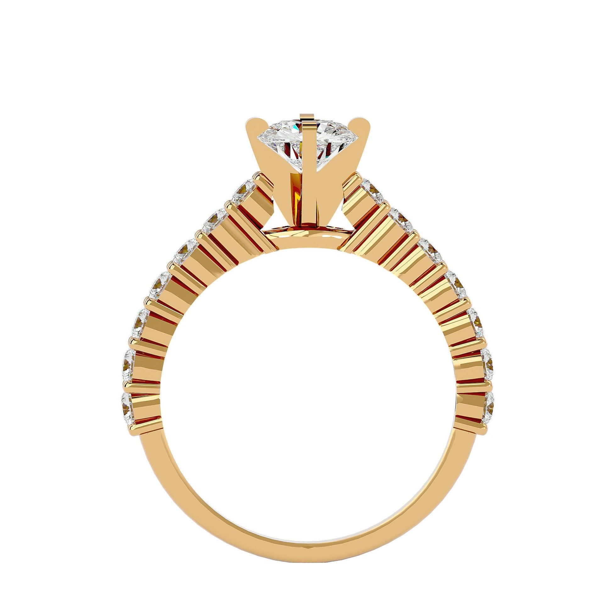 Lab Grown Round Diamond Solitaire Ring In Yellow Gold