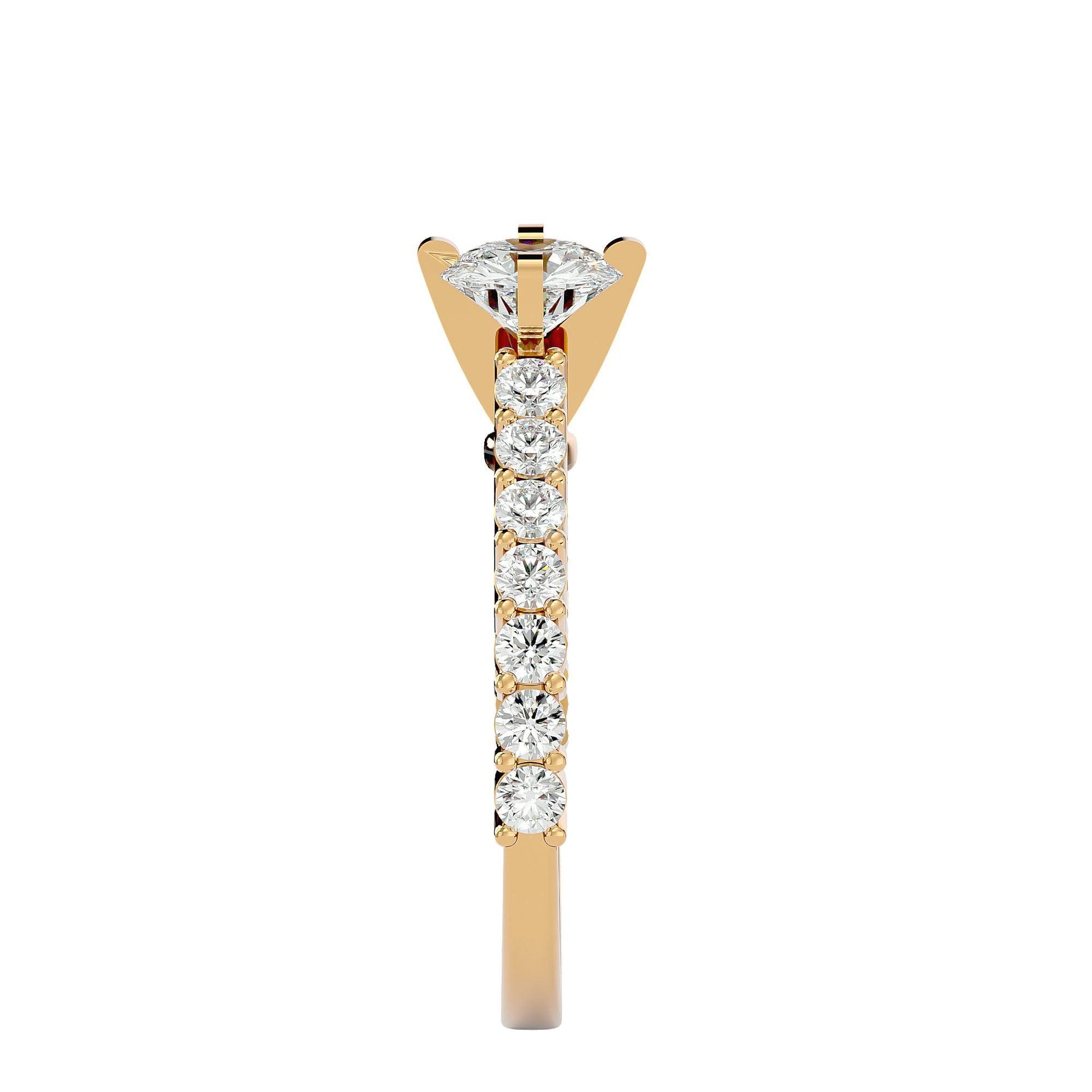 Lab Grown Round Diamond Solitaire Ring In Yellow Gold