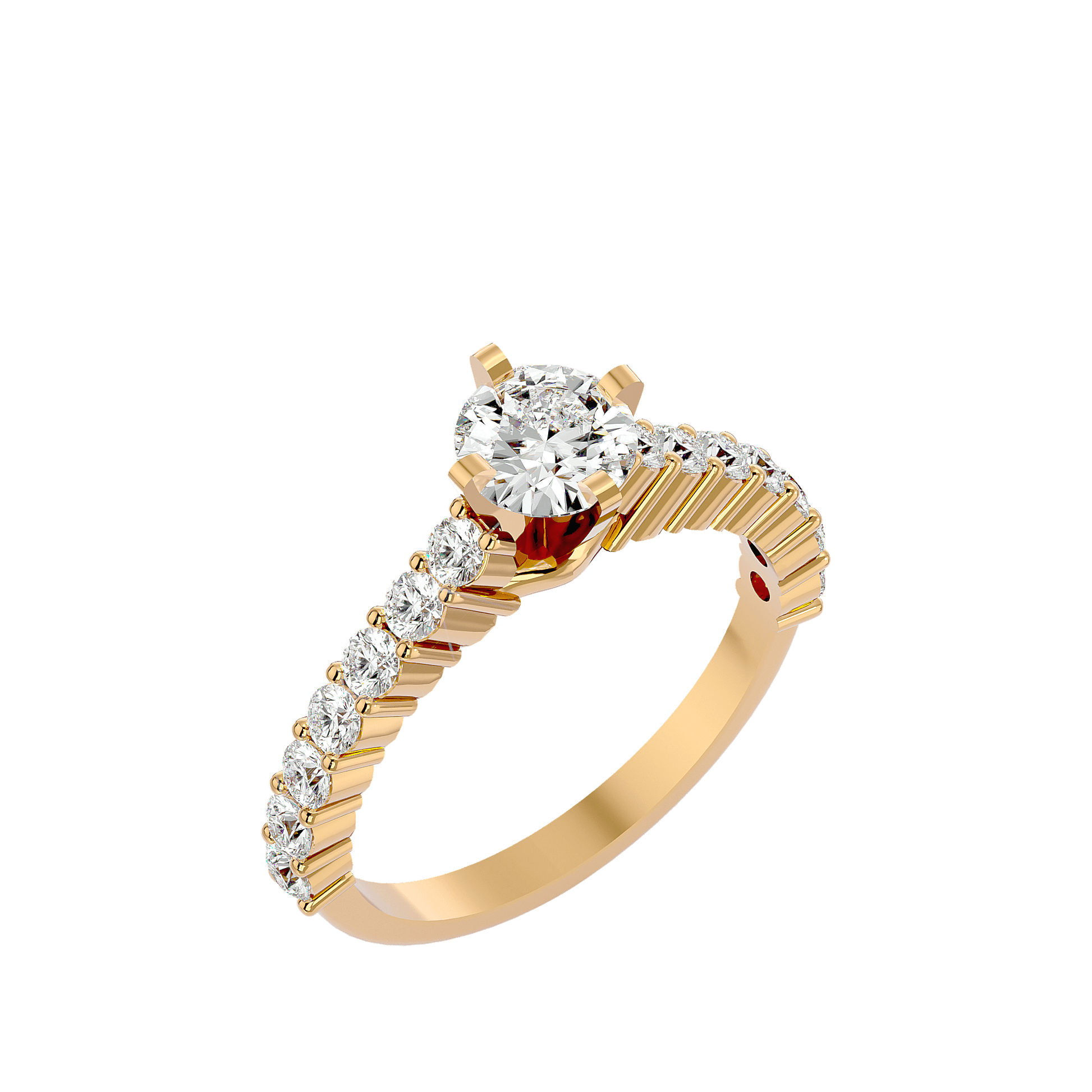 Lab Grown Round Diamond Solitaire Ring In Yellow Gold