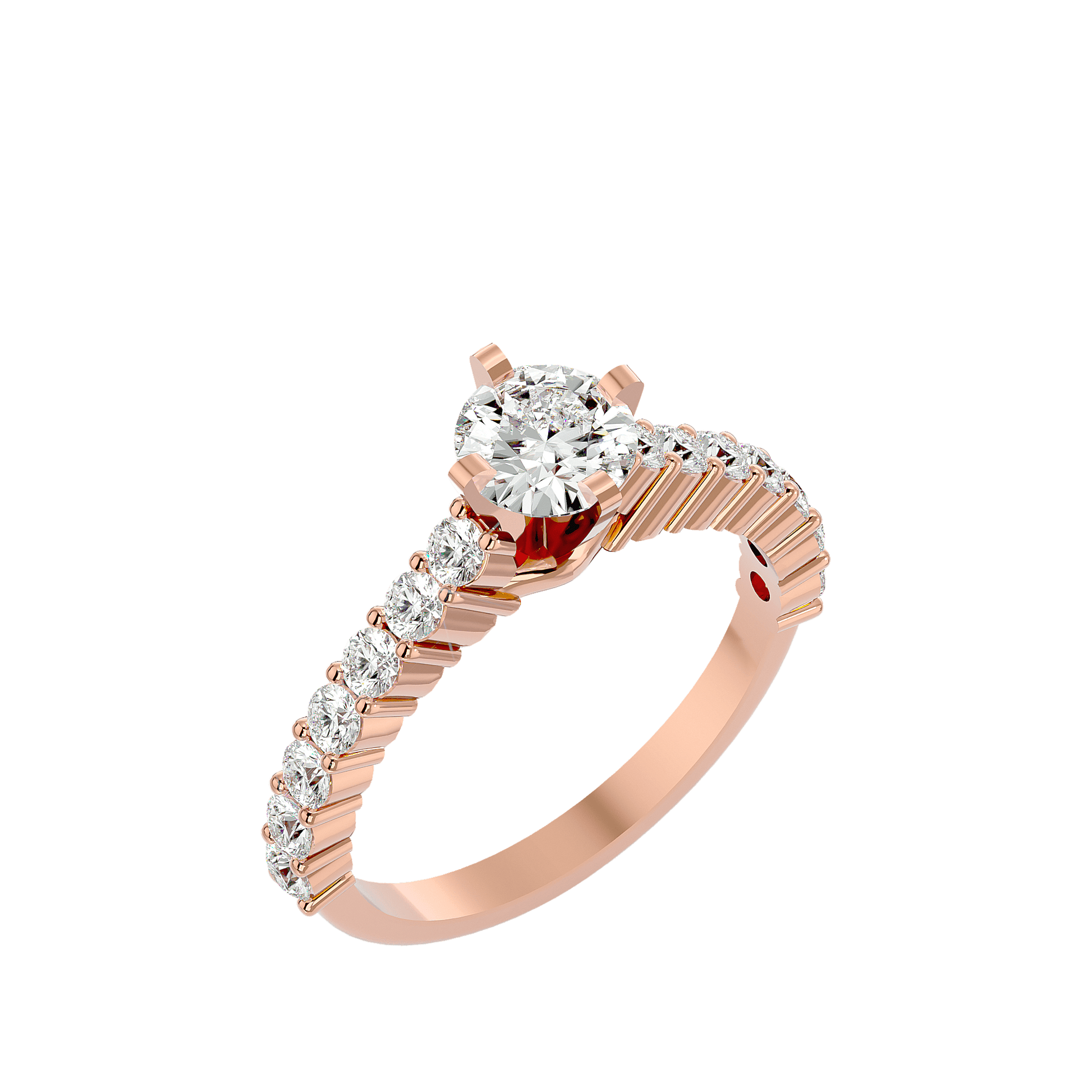 Lab Grown Round Diamond Solitaire Ring In Rose Gold