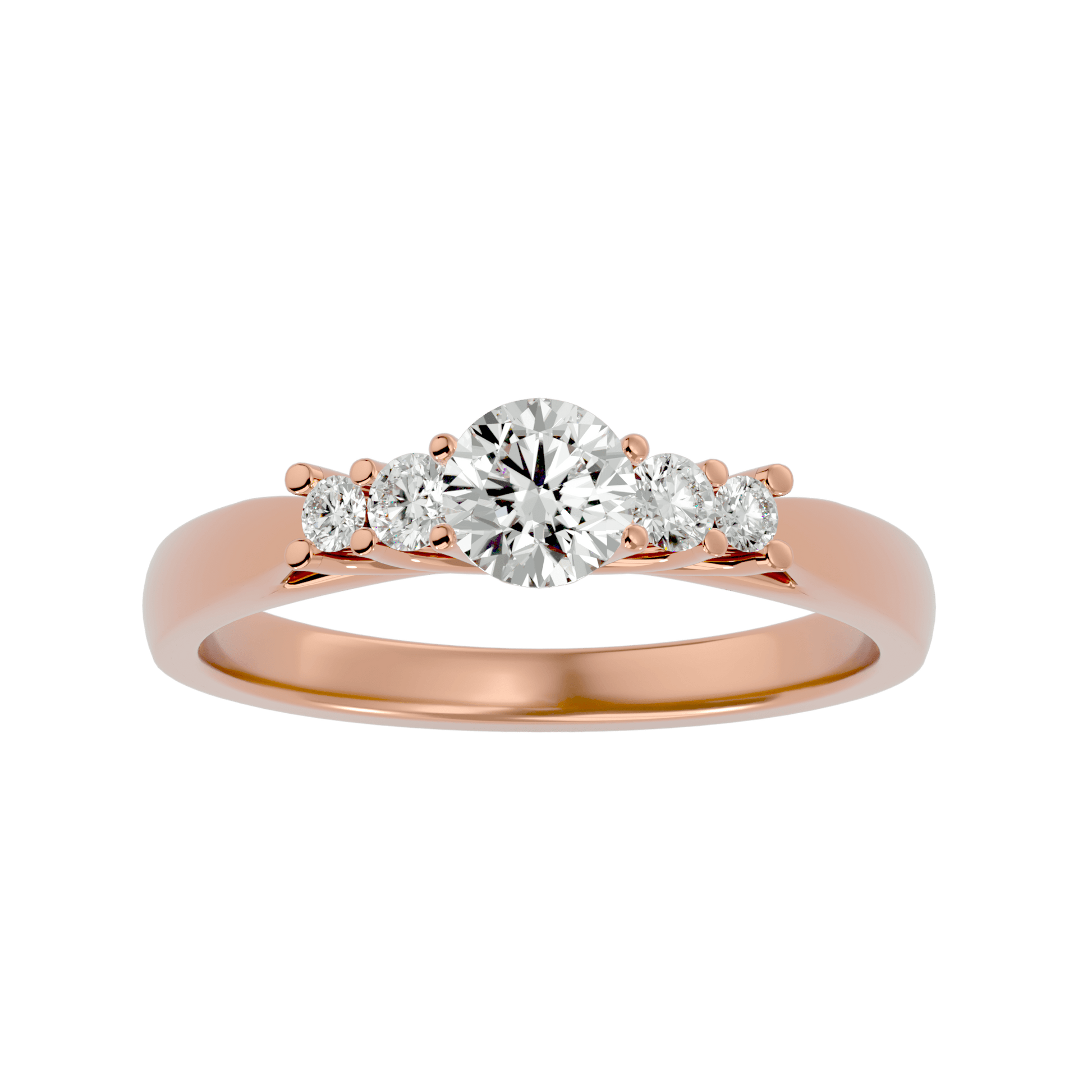 Lab Grown Round Diamond Solitaire Ring In Rose Gold