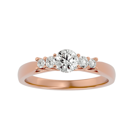 Lab Grown Round Diamond Solitaire Ring In Rose Gold