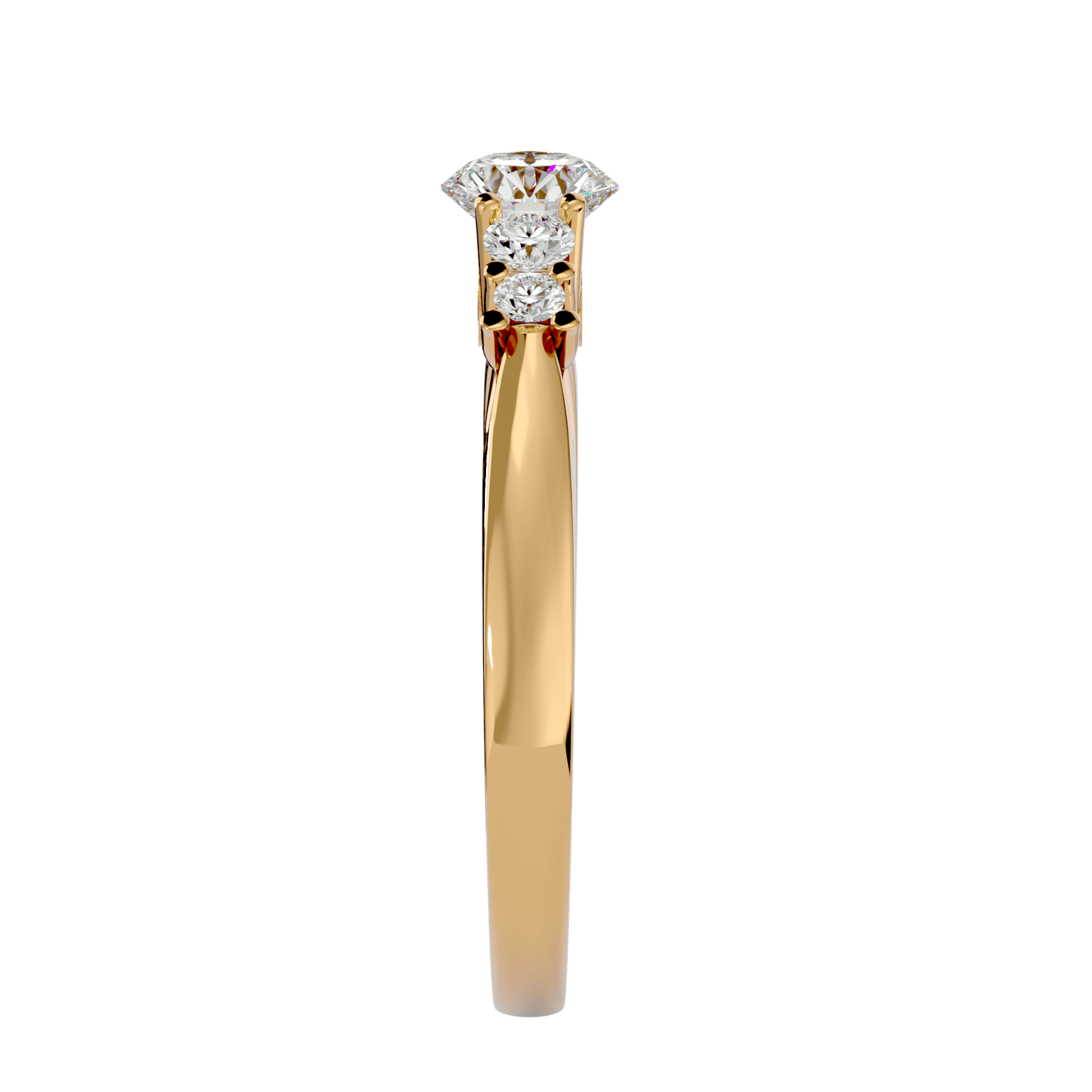 Lab Grown Round Diamond Solitaire Ring In Yellow Gold