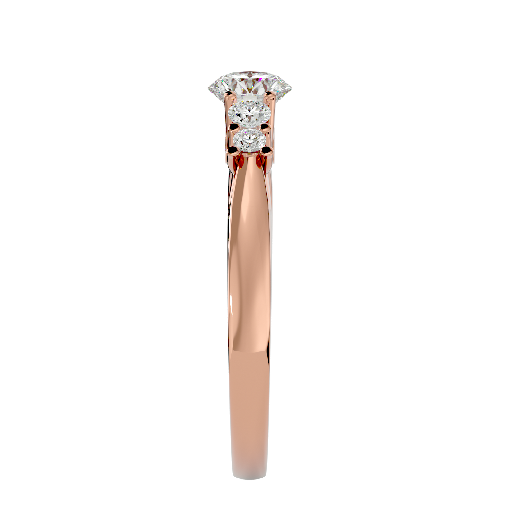 Lab Grown Round Diamond Solitaire Ring In Rose Gold