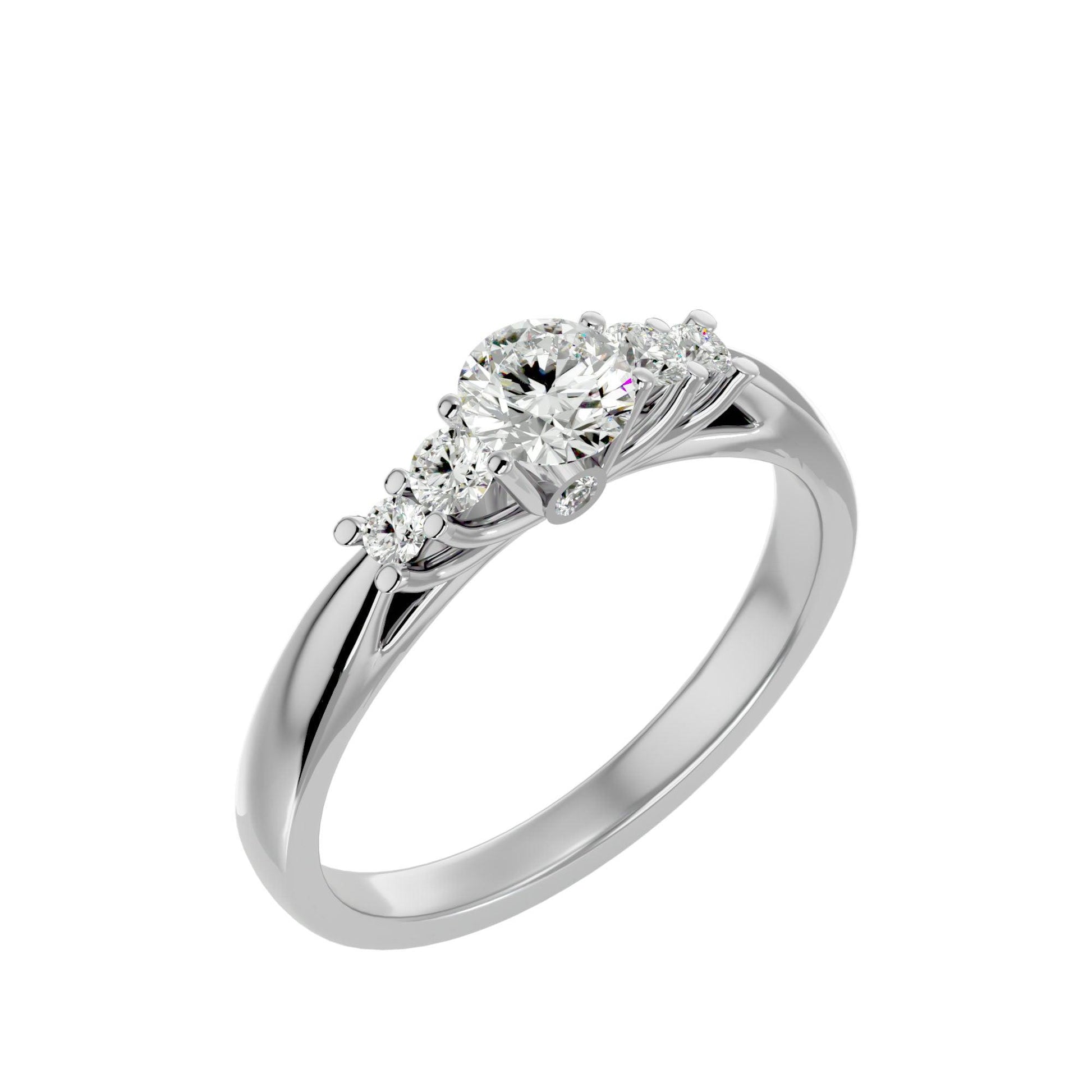 Lab Grown Diamond In White Gold Solitaire Ring