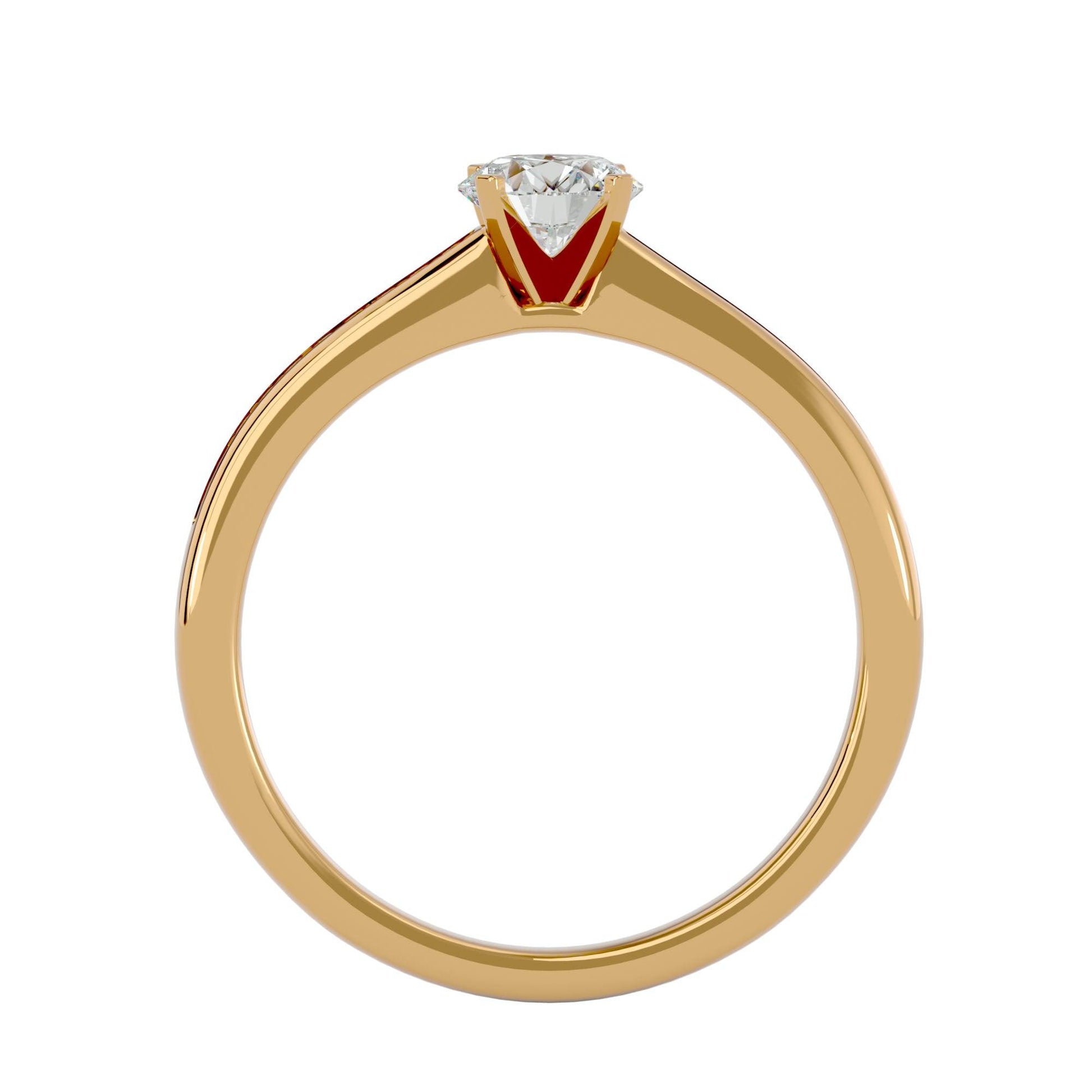 Lab Grown Round Diamond Solitaire Ring In Yellow Gold