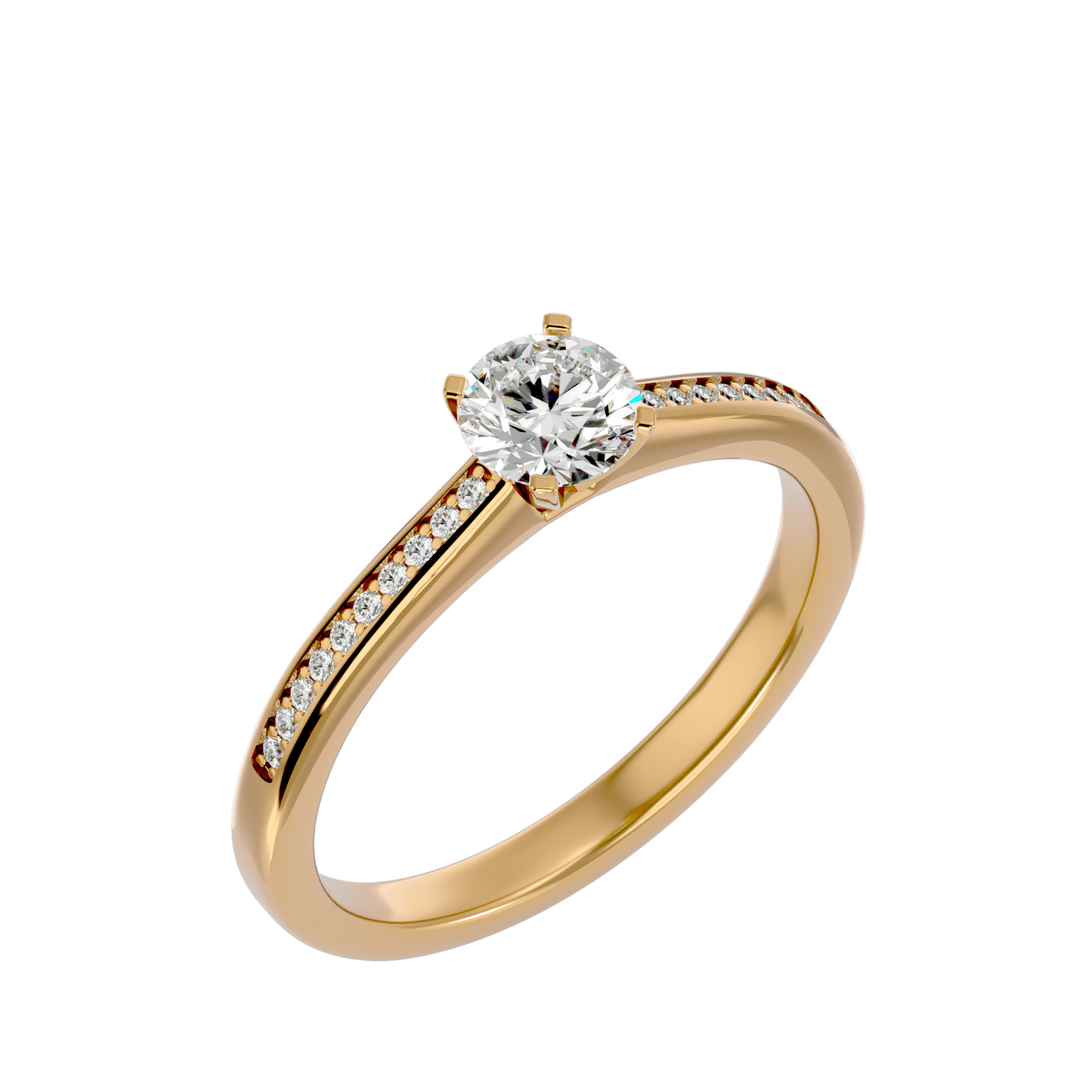 Lab Grown Round Diamond Solitaire Ring In Yellow Gold